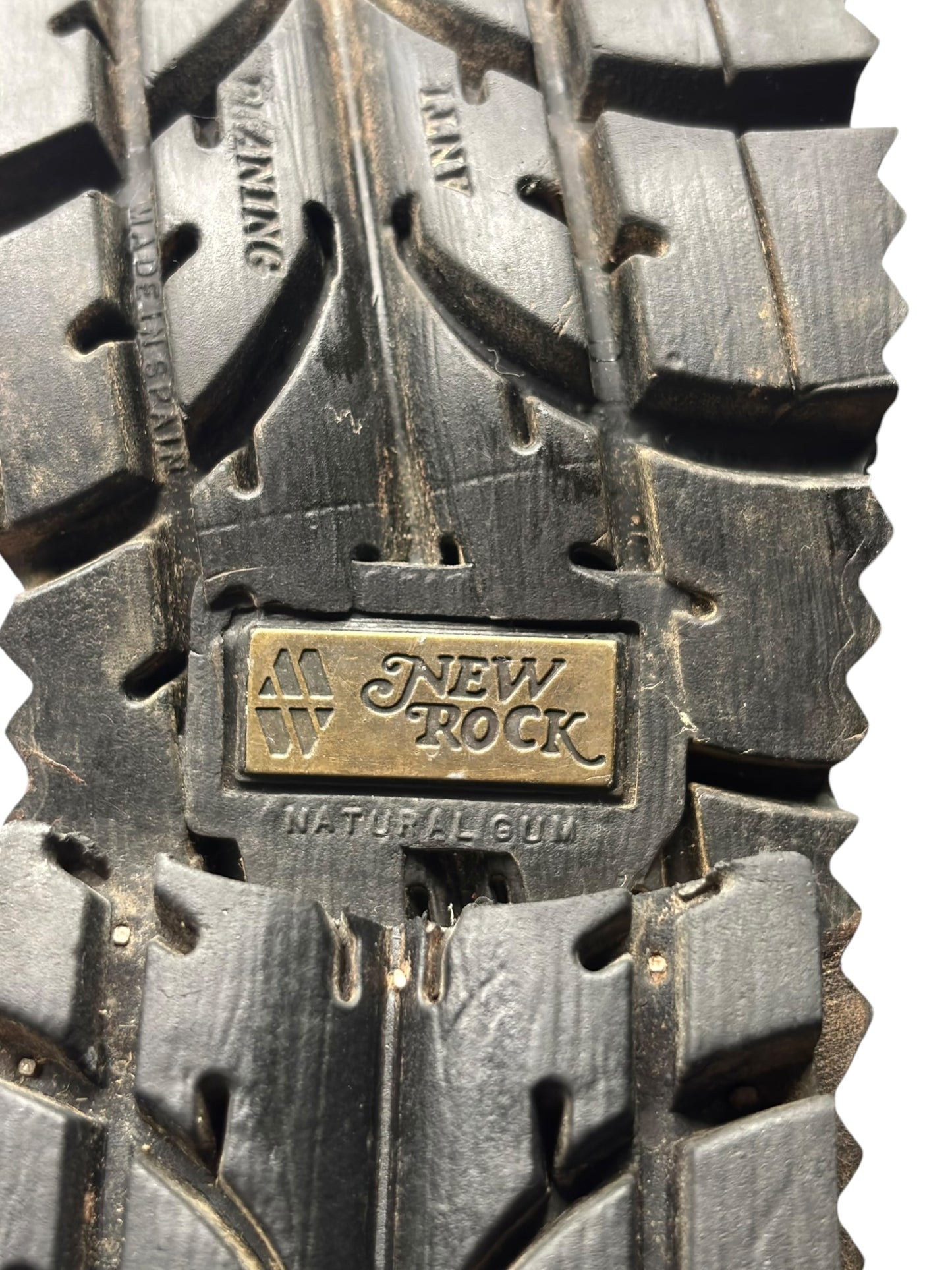 Vintage New Rock raised heel leather buckle boots
