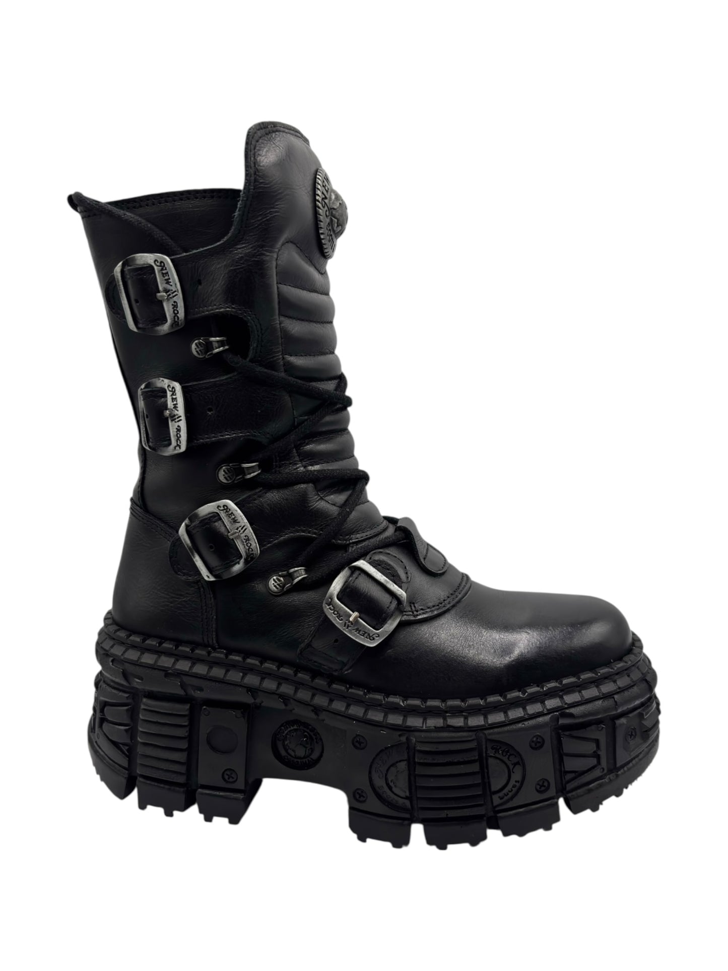 New Rock mid-calf techno platform boots size 39