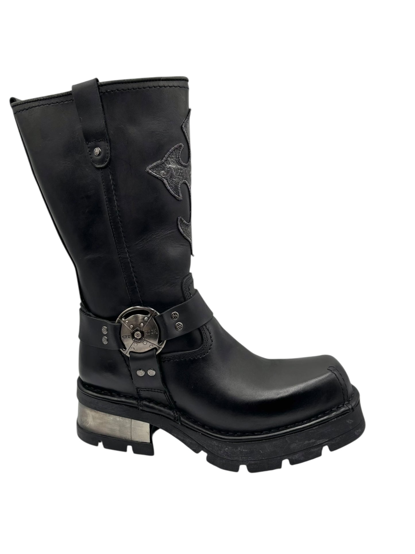 Vintage New Rock leather biker boots size 44