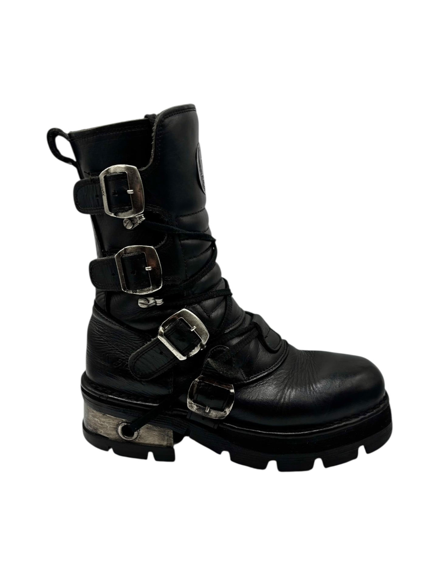 Vintage New Rock leather mid-calf boots size 38