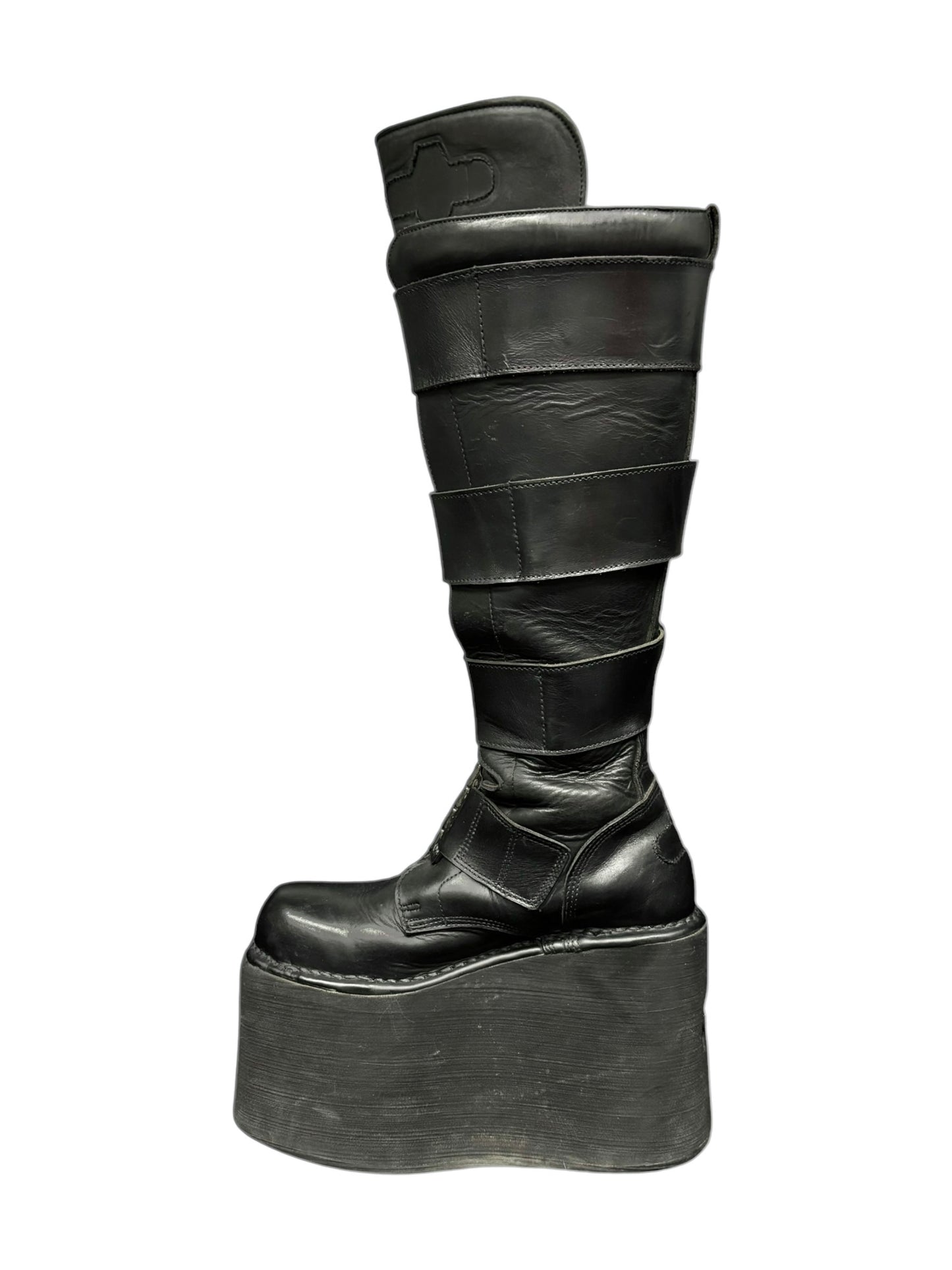 Vintage 90s New Rock knee-high neptuno platform boots size 40