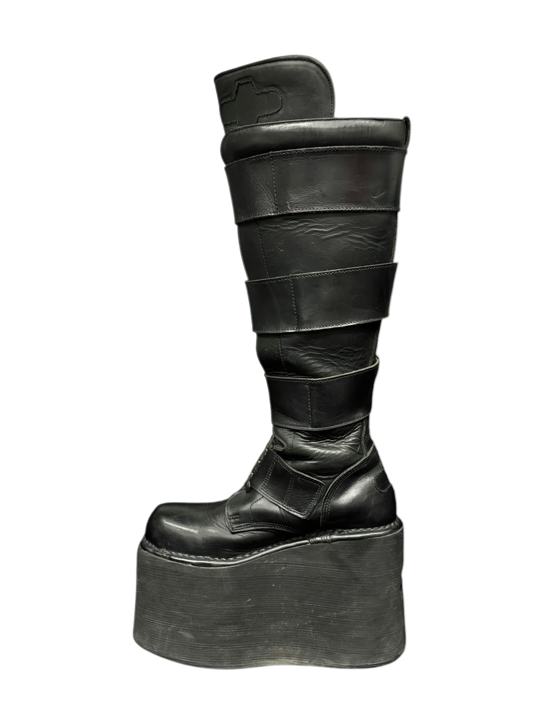 Vintage 90s New Rock knee-high neptuno platform boots size 40