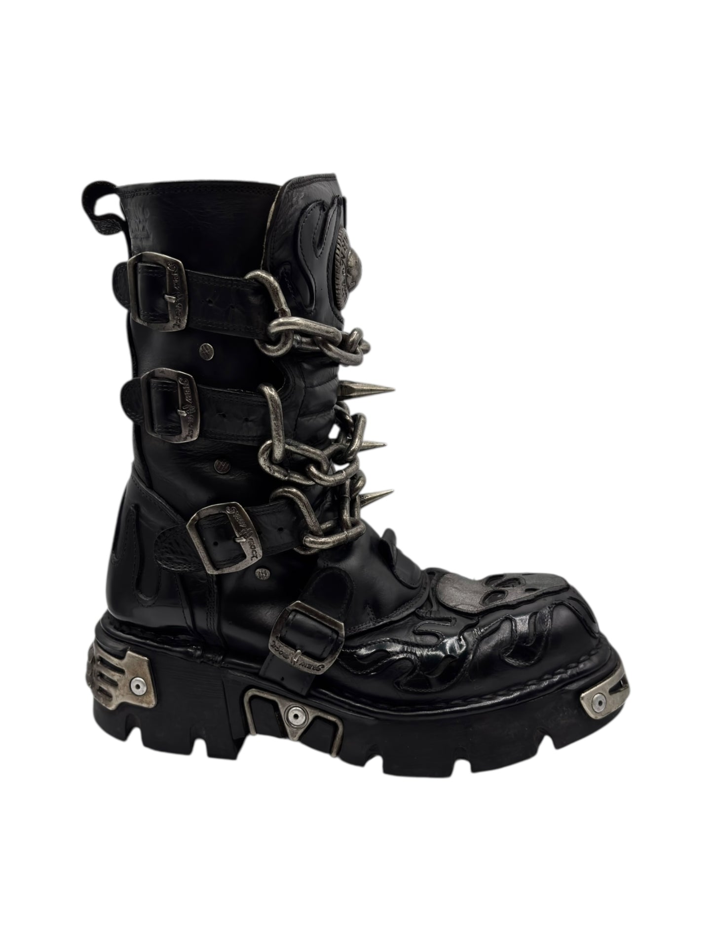 Vintage New Rock M-727 chained leather boots size 42