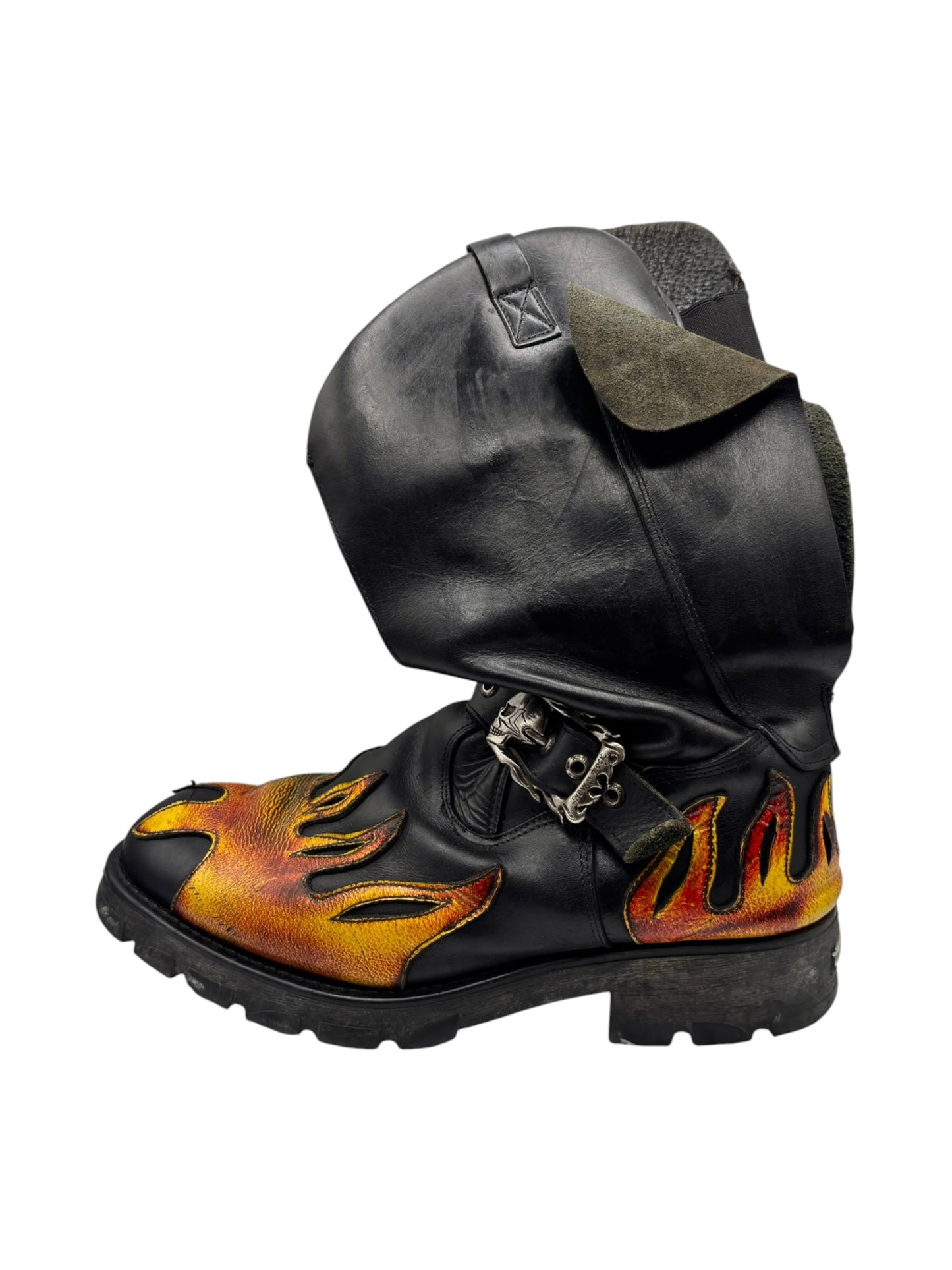 Vintage New Rock leather biker boots