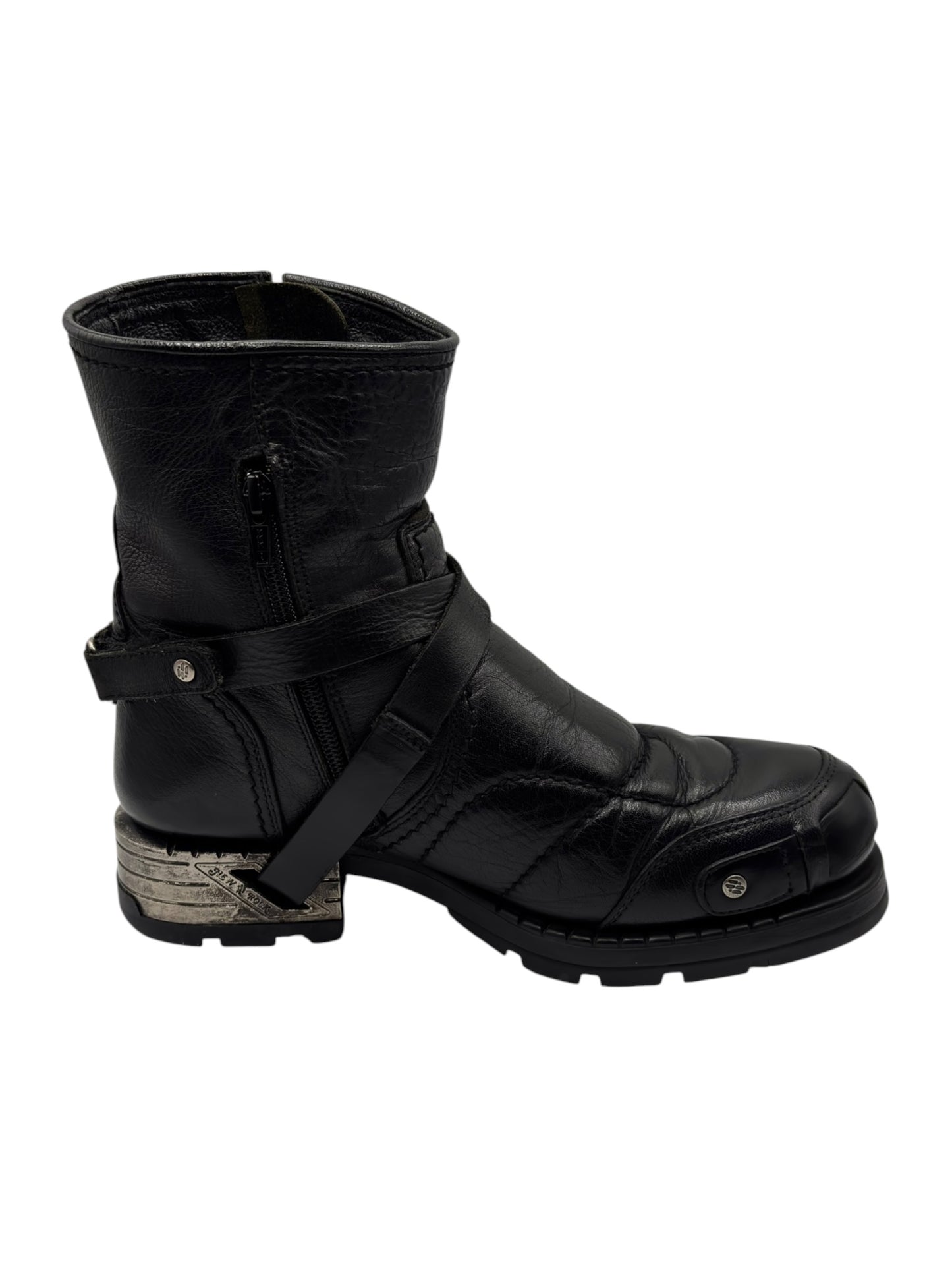 Vintage New Rock leather biker boots