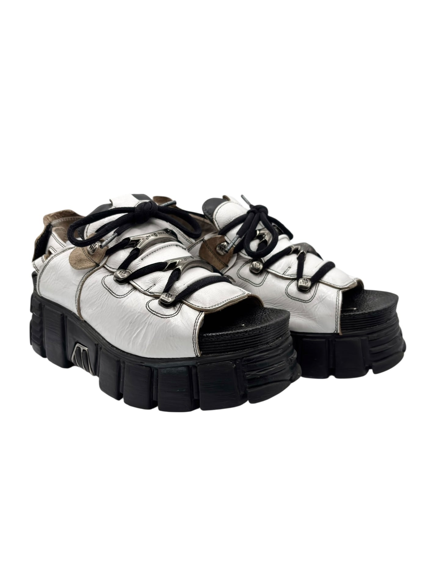 Vintage New Rock white platform sandals size 40