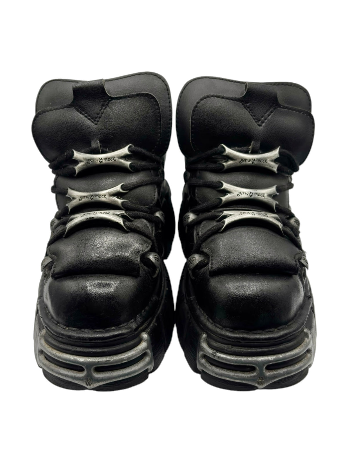 New Rock platform boots top view showing lace-up and thick multi-layer sole