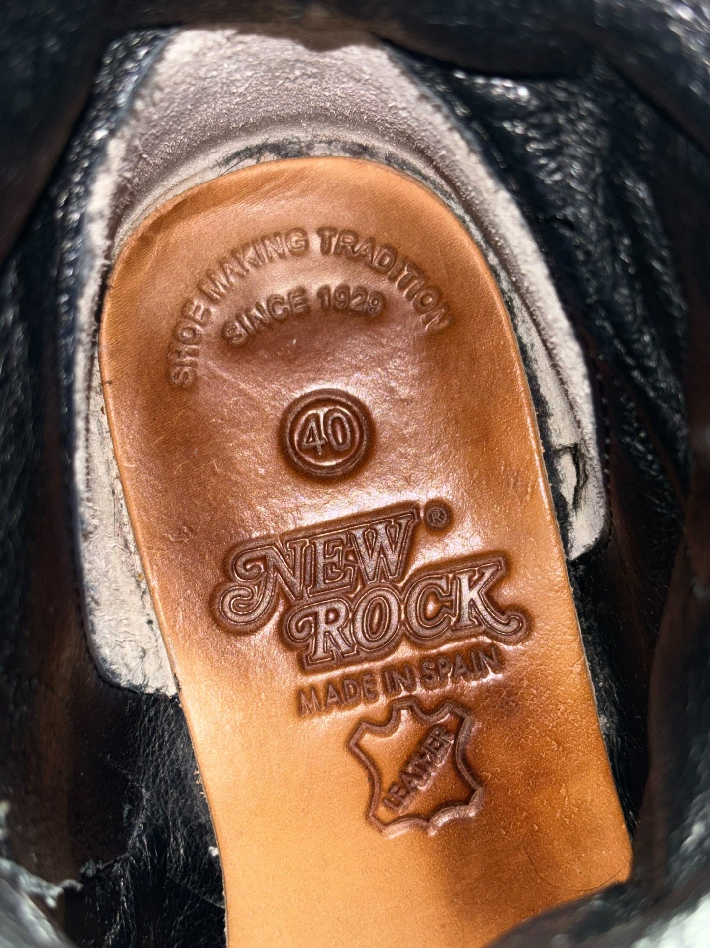 Vintage New Rock leather biker boots