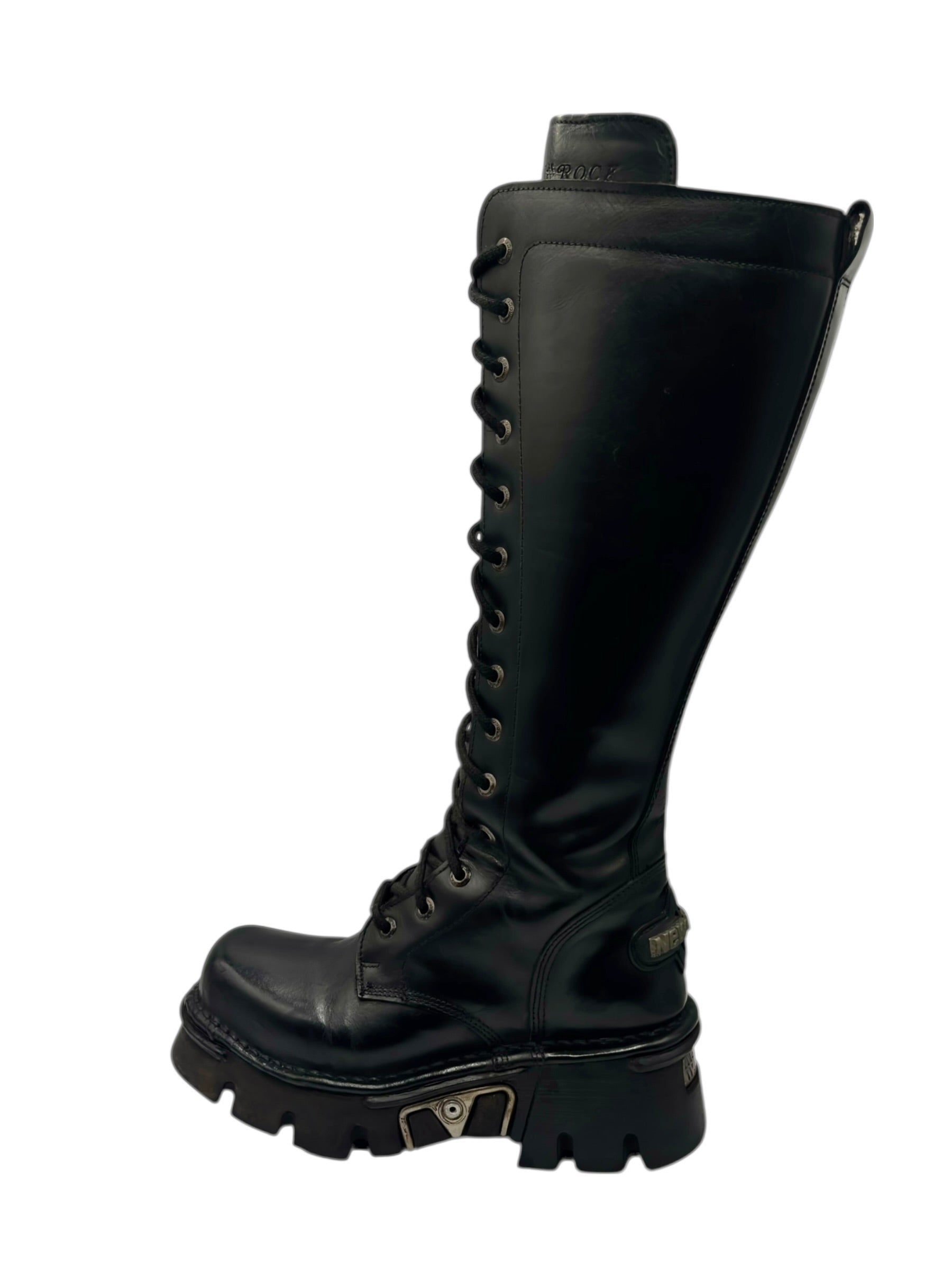 Vintage New Rock leather knee-high leather boots size 38