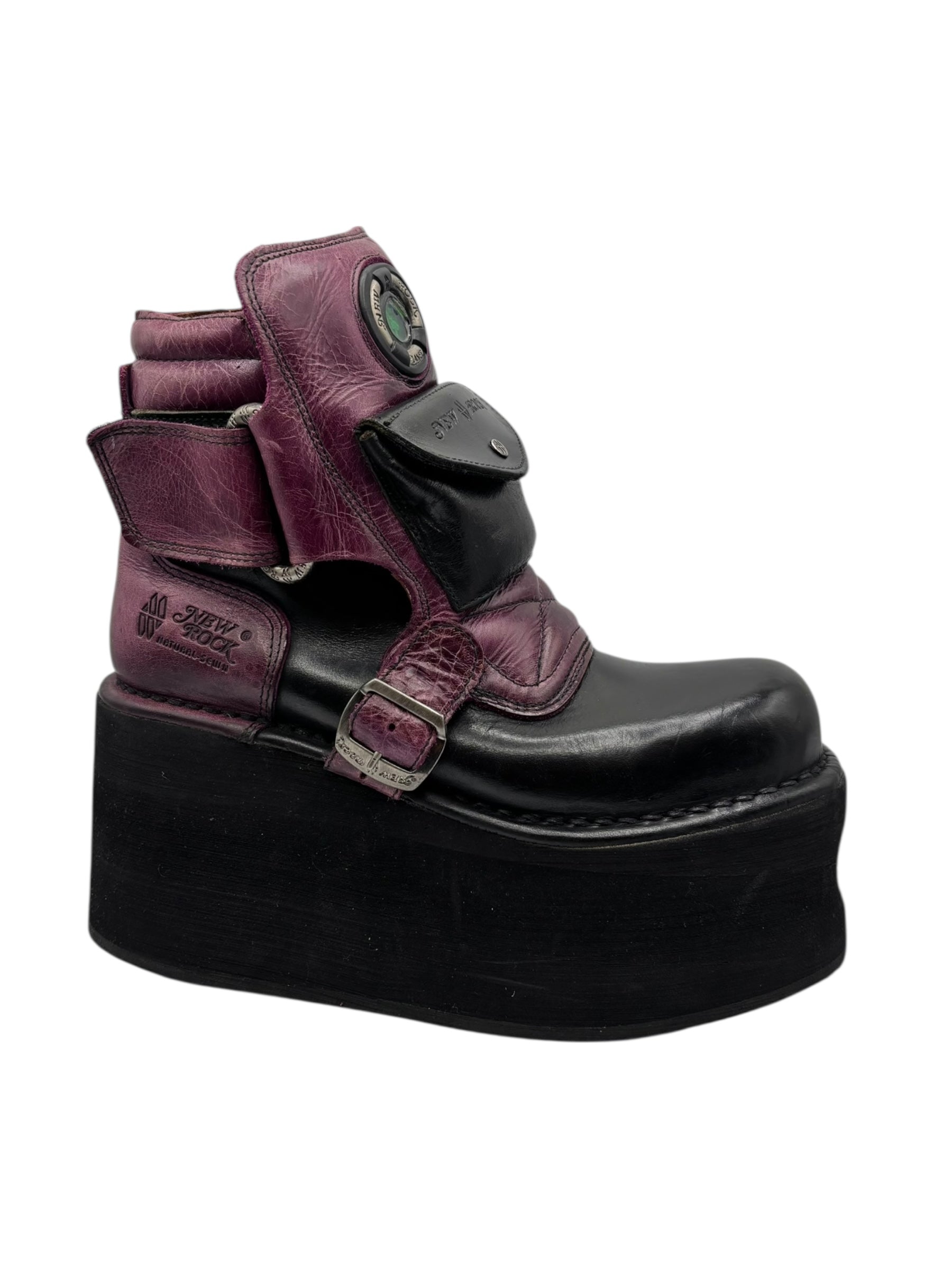 Vintage 90s New Rock neptuno pouch platform boots size 40