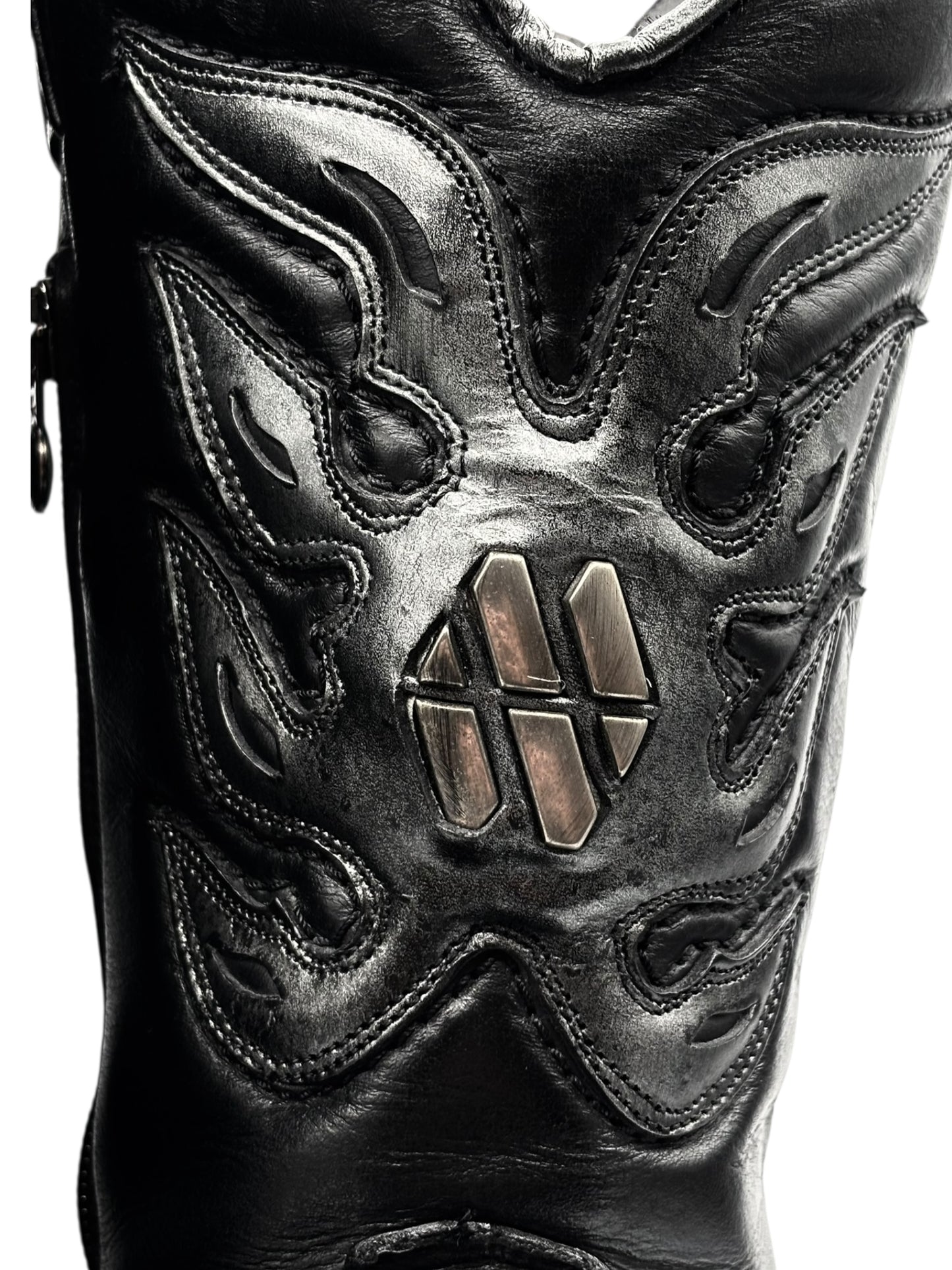 Beautiful vintage New Rock black leather cowboy boots size 44