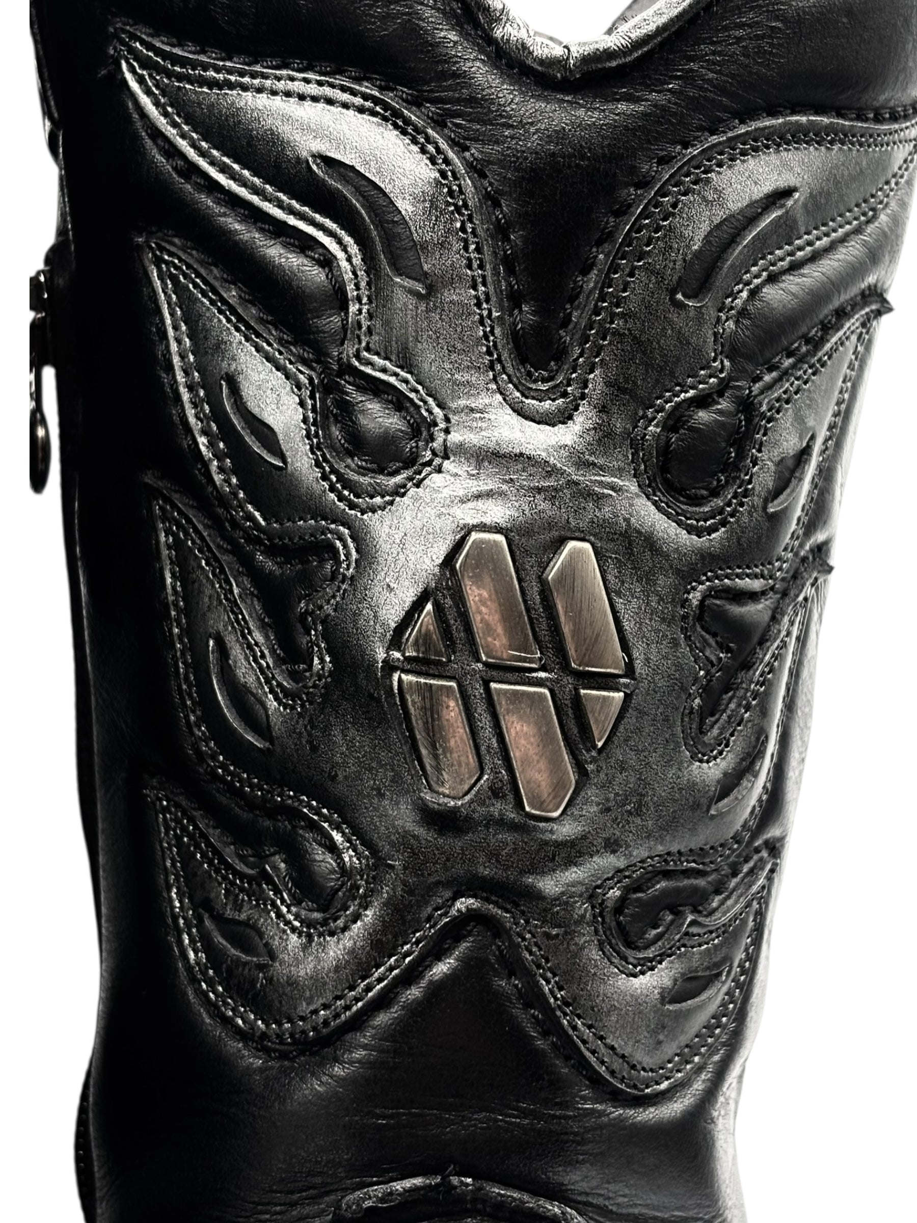 Beautiful vintage New Rock black leather cowboy boots size 44