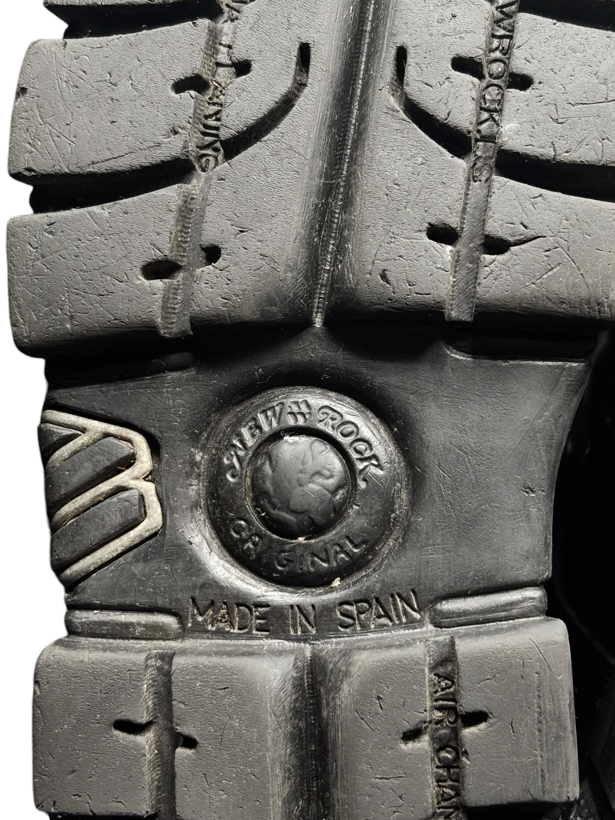 New Rock platform boot outsole detail with tread and “Made in Spain” marking