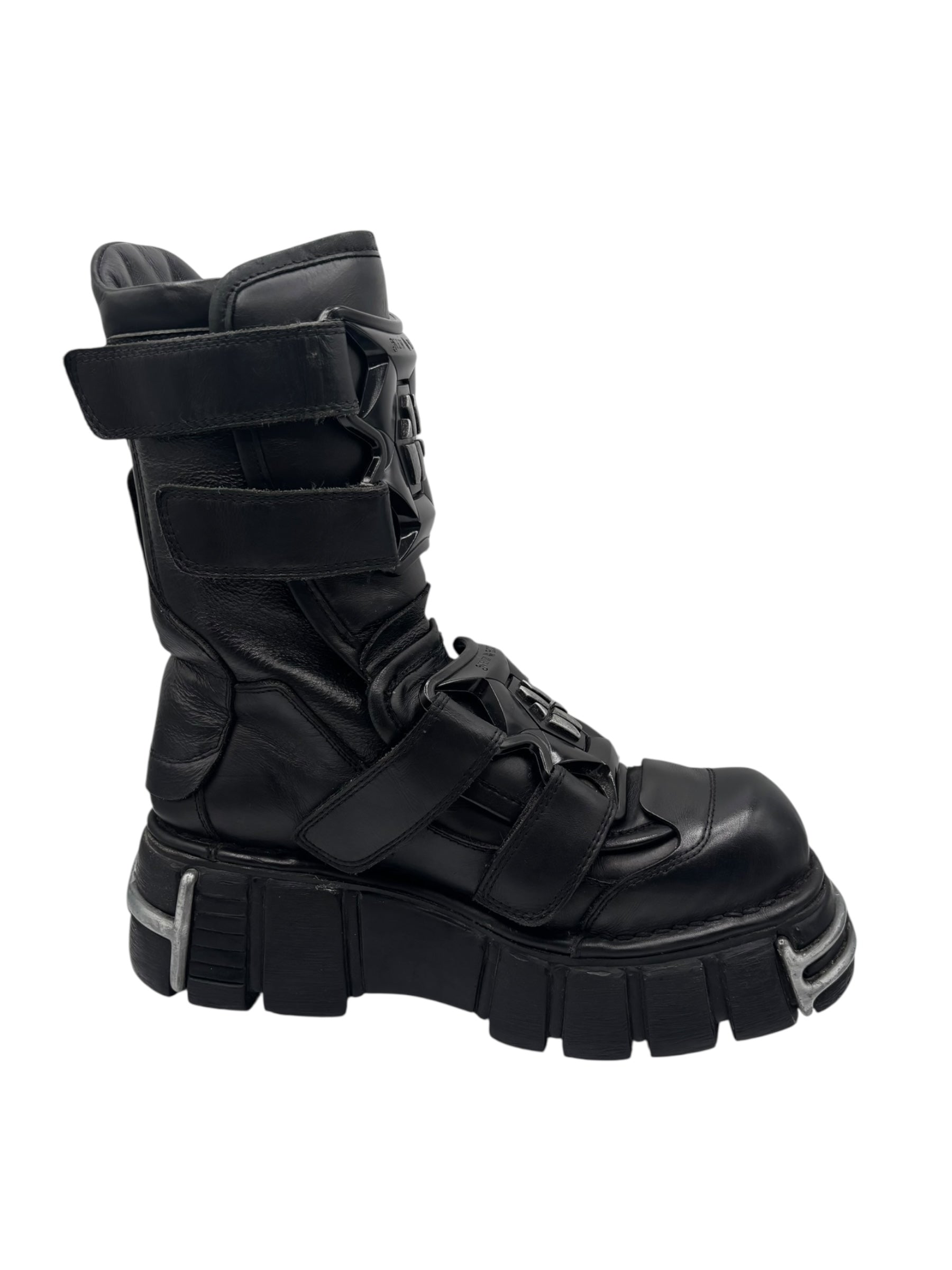 Vintage New Rock gamer leather platform boots size 41