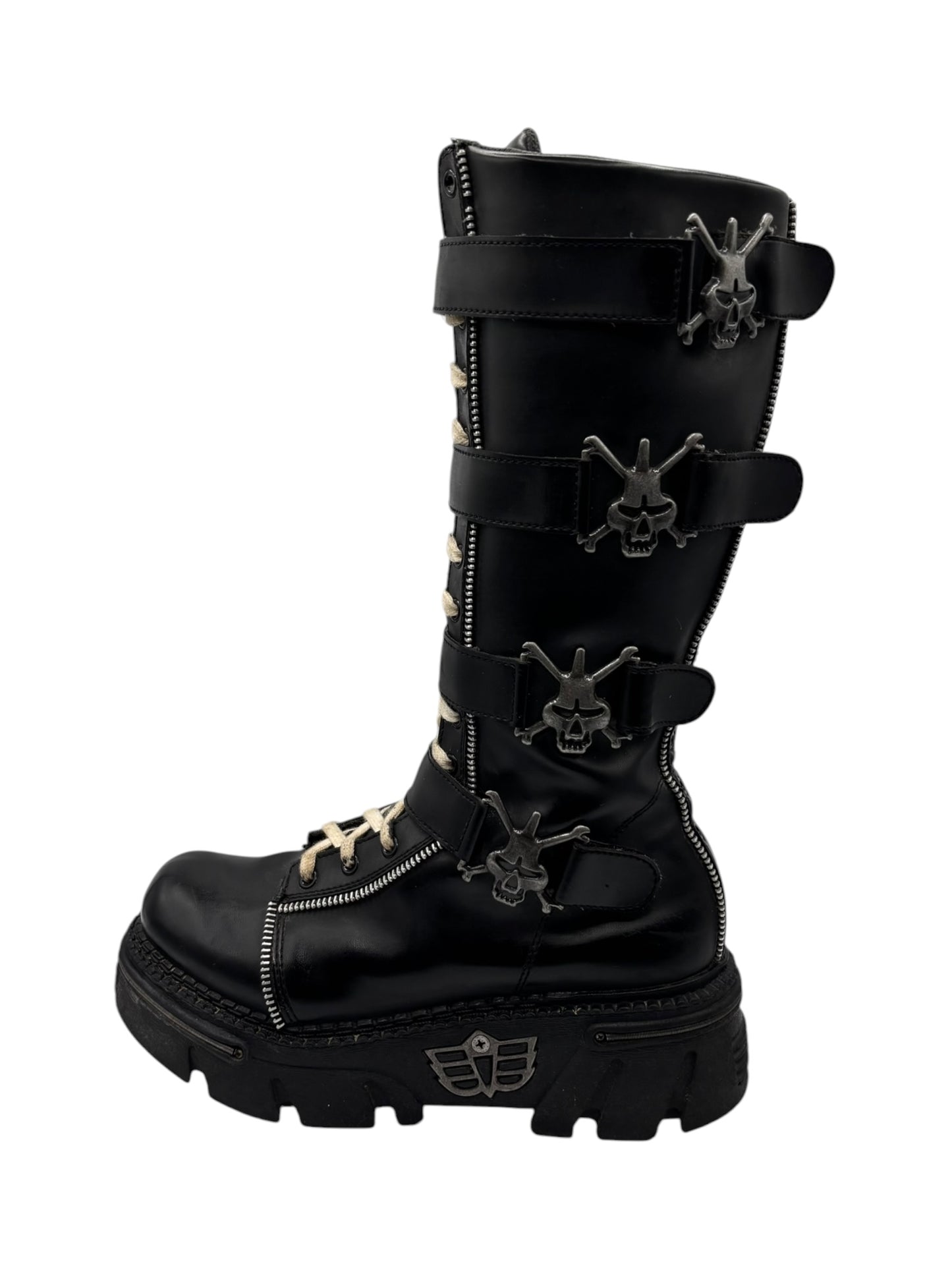 Vintage Mad Fish knee high platform leather boots