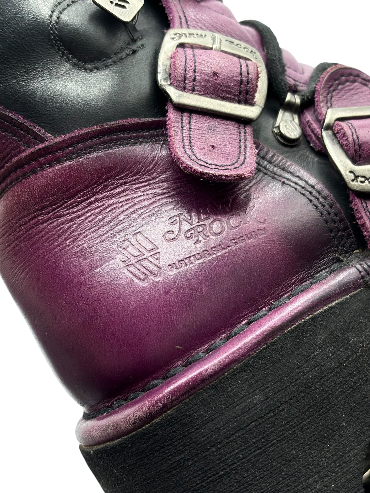 Vintage New Rock purple jupiter leather platform boots