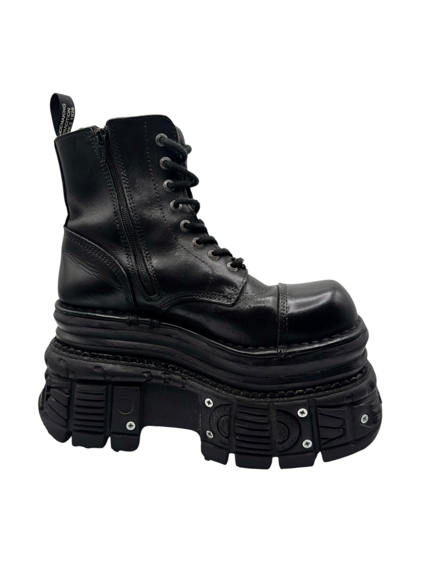 New Rock mega platform techno leather boots