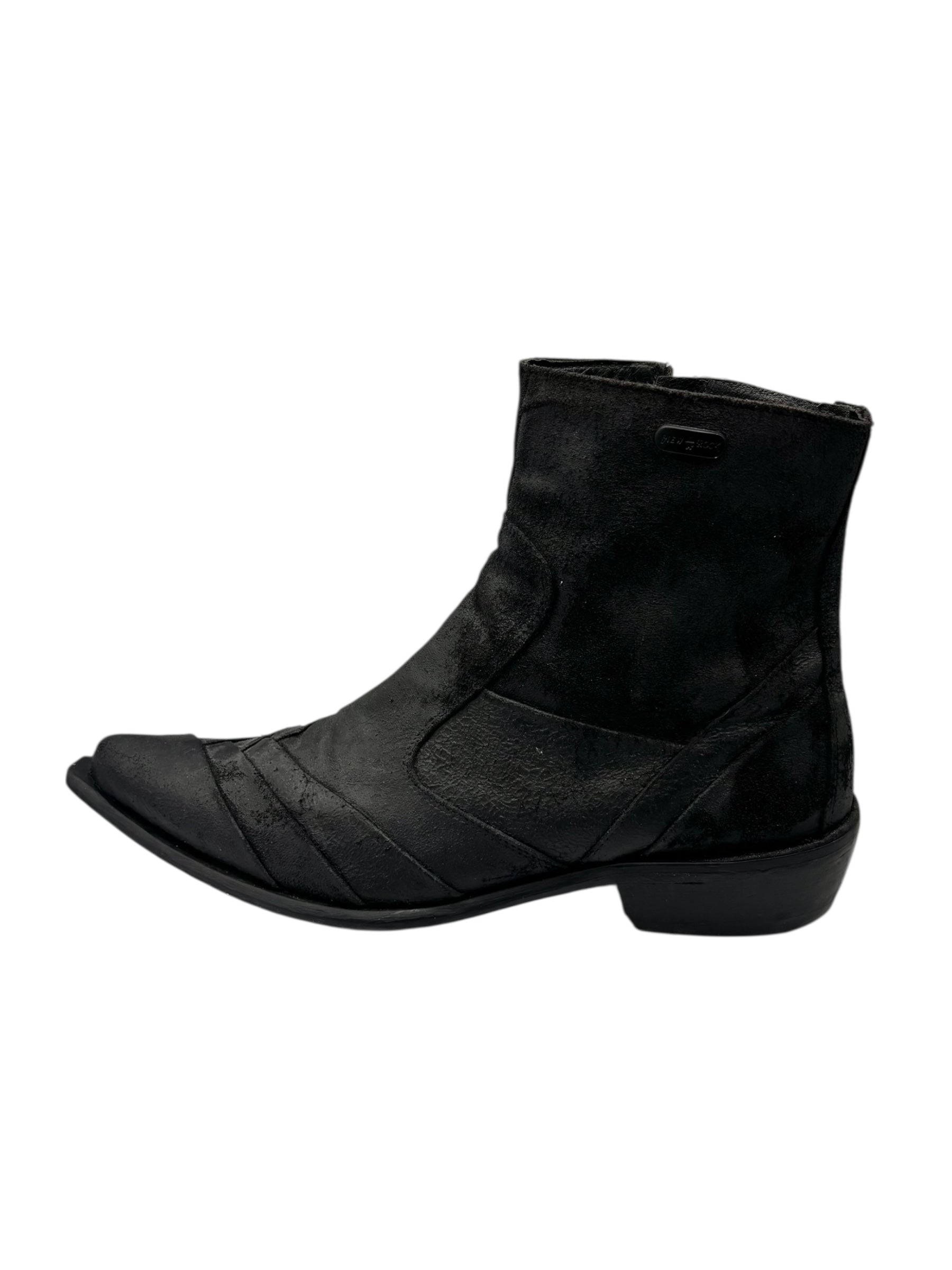 Vintage New Rock sauron black leather cowboy boots size 45