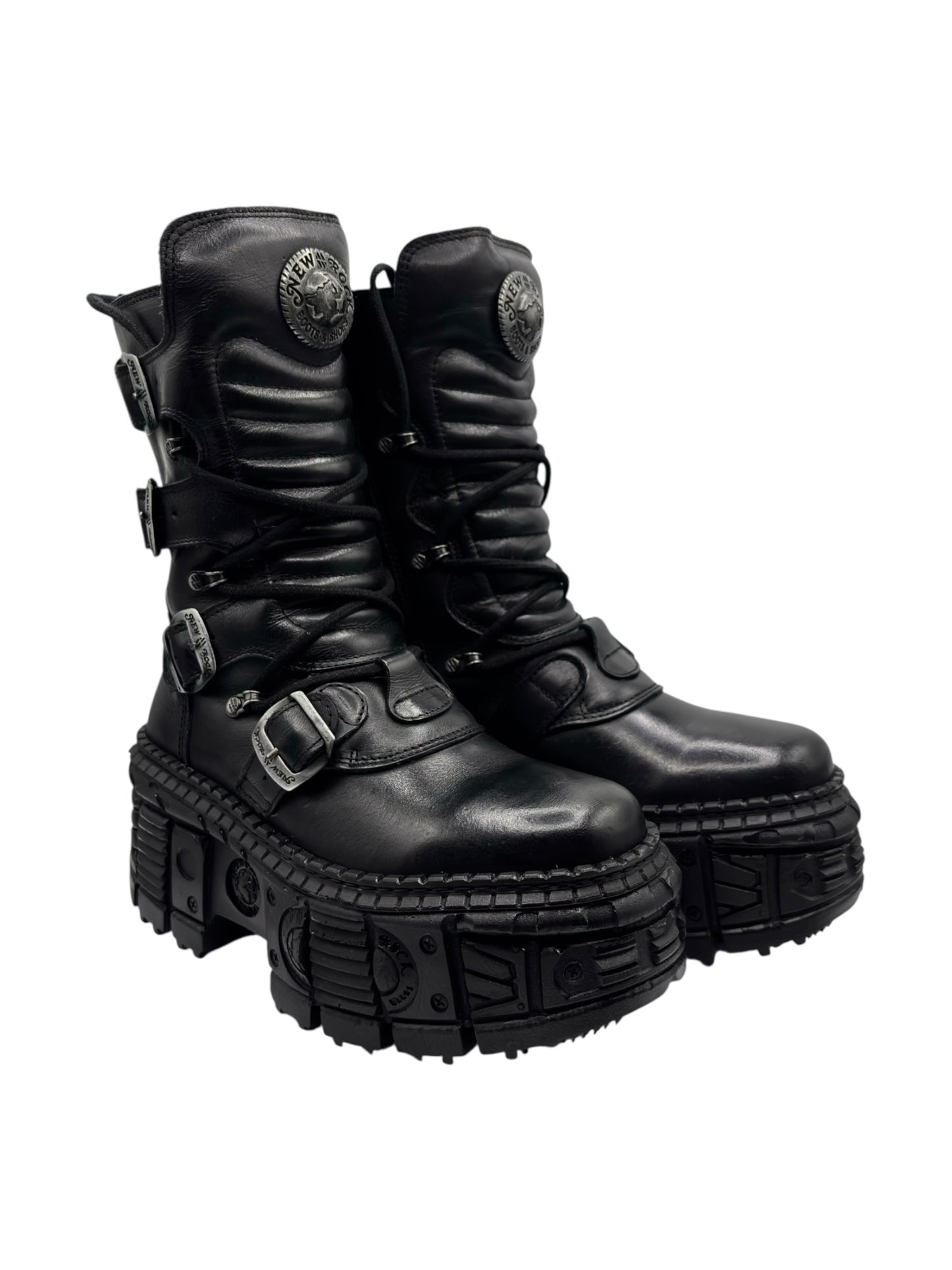 New Rock mid-calf techno platform boots size 39