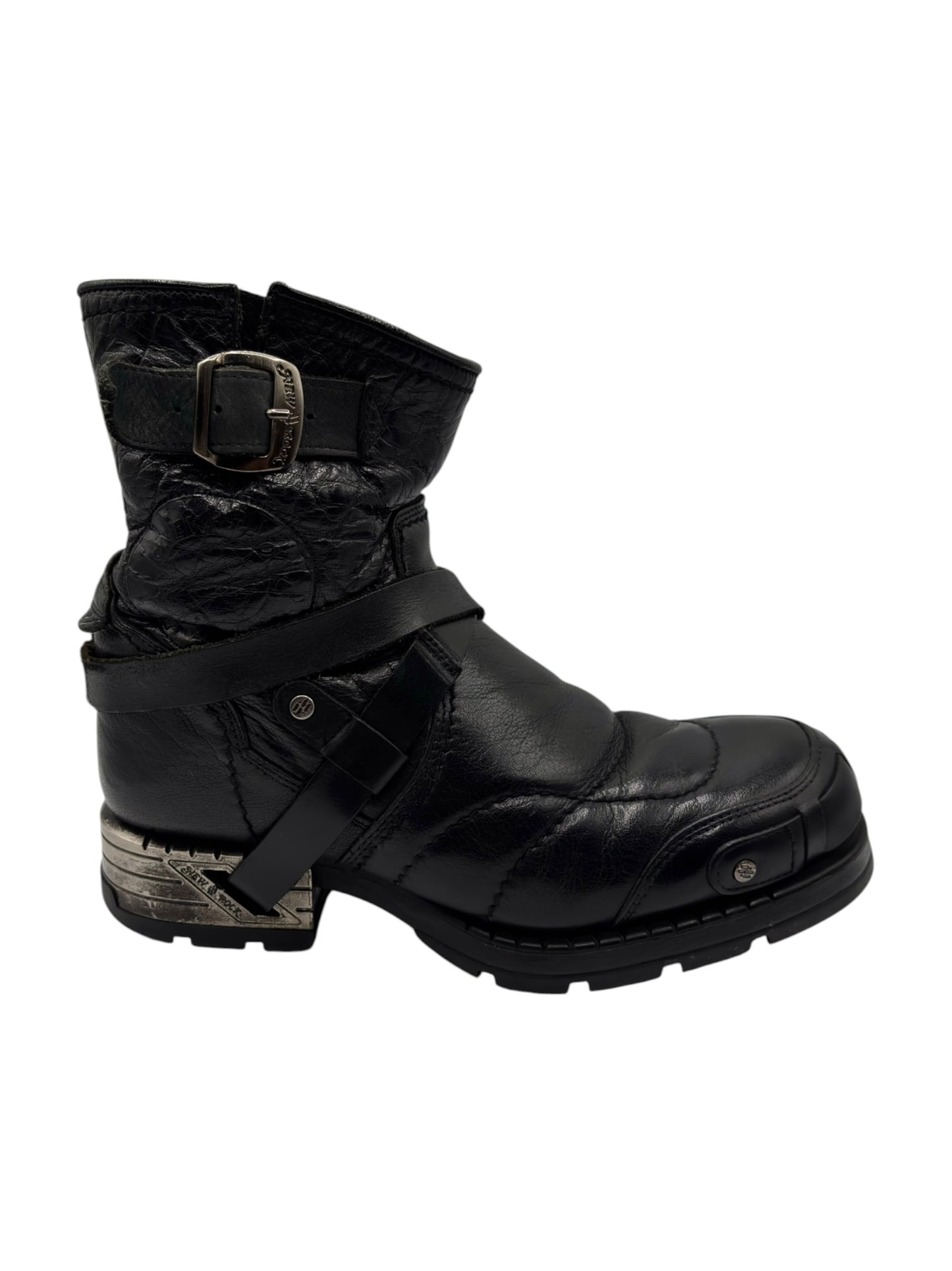 Vintage New Rock leather biker boots