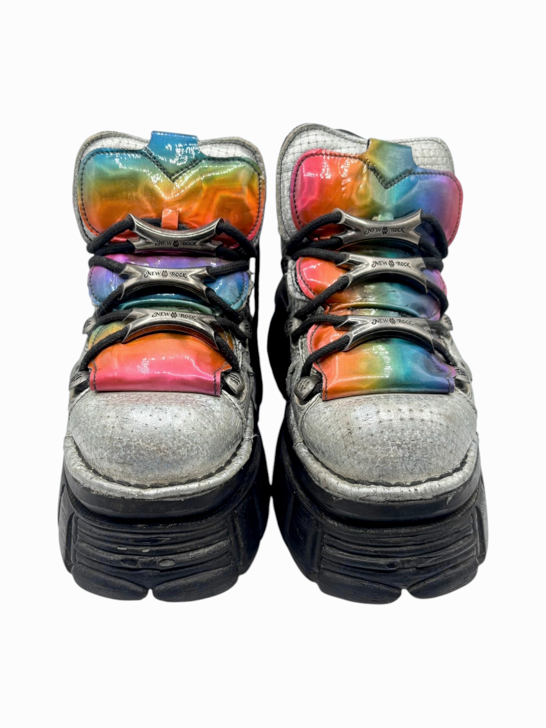 Rare vintage New Rock rainbow M106 platform boots size 38