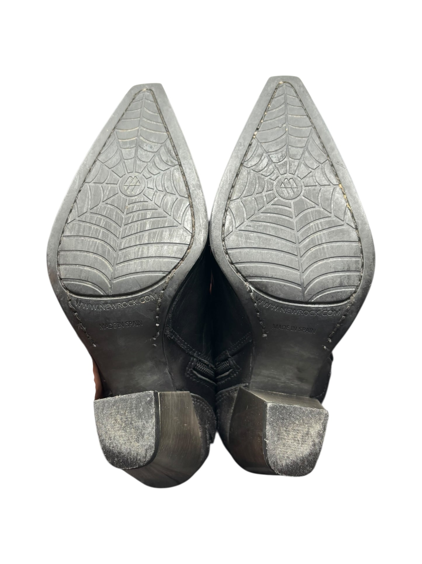 Vintage New Rock grey flame biker heels size 38