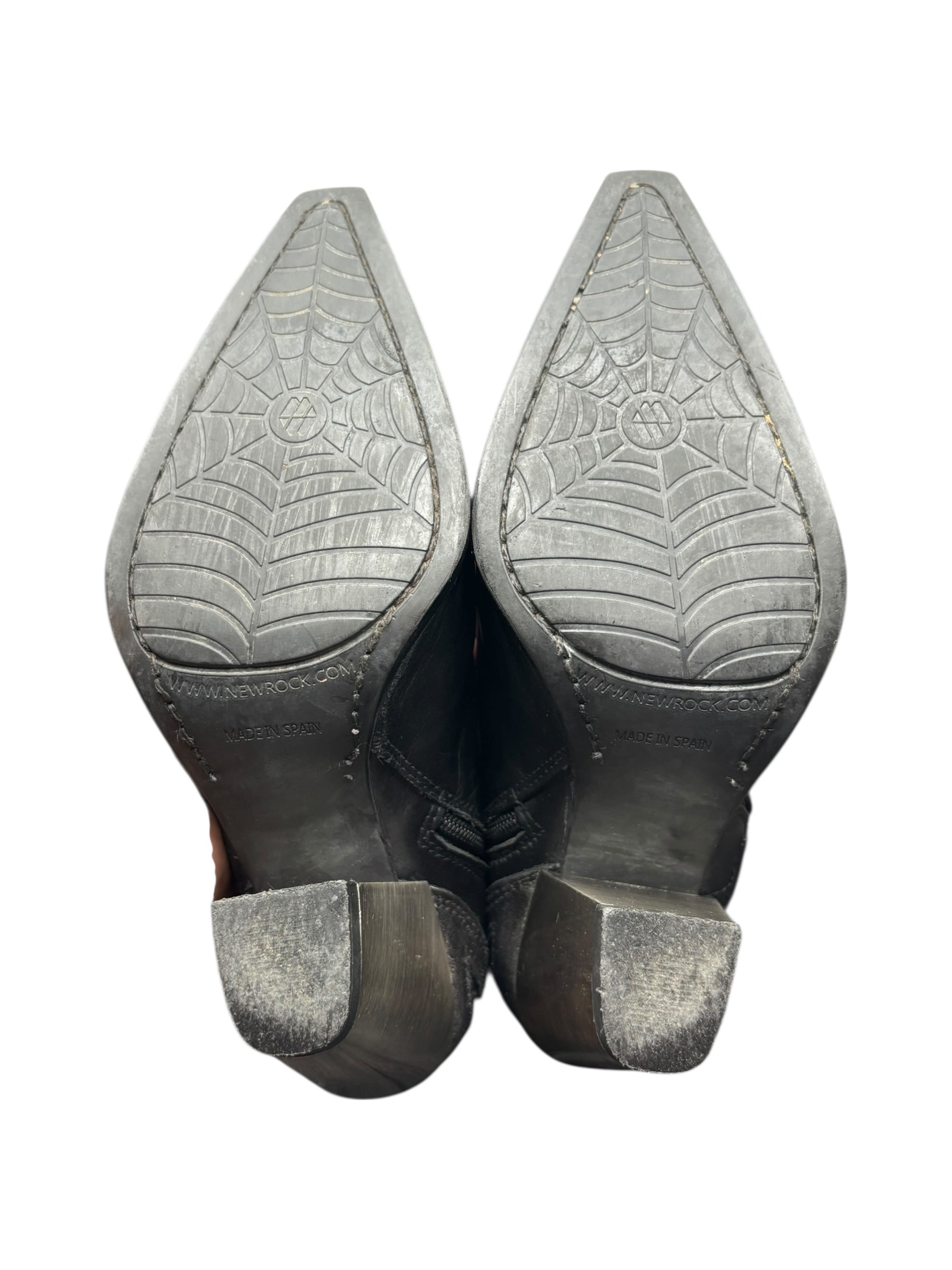 Vintage New Rock grey flame biker heels size 38