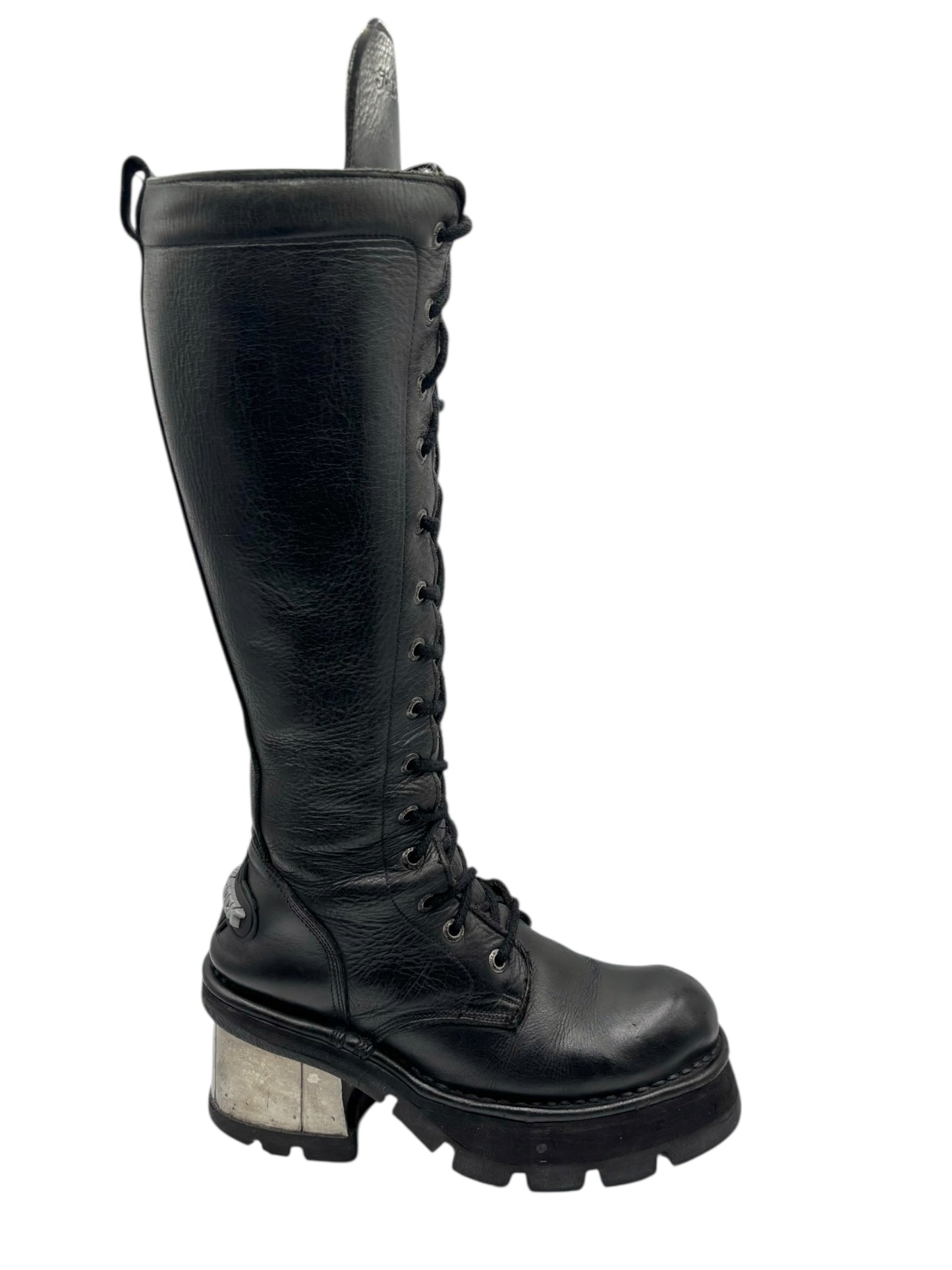 Vintage New Rock leather knee-high leather boots size 38