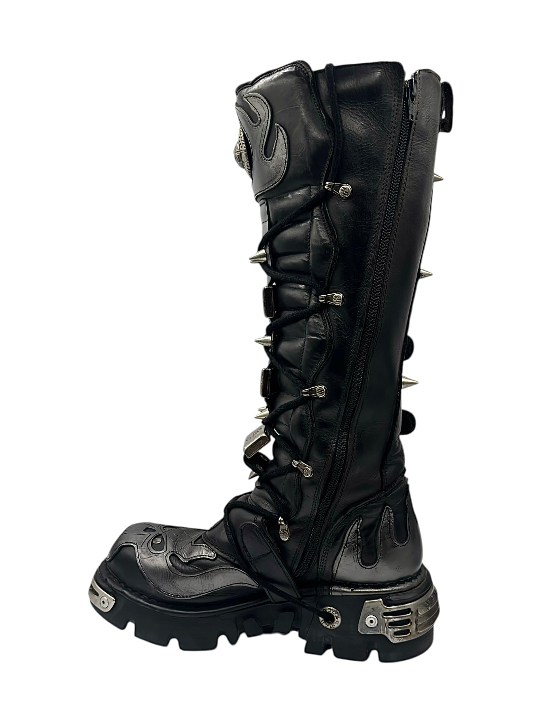 Vintage New Rock knee high reactor leather boots size 42