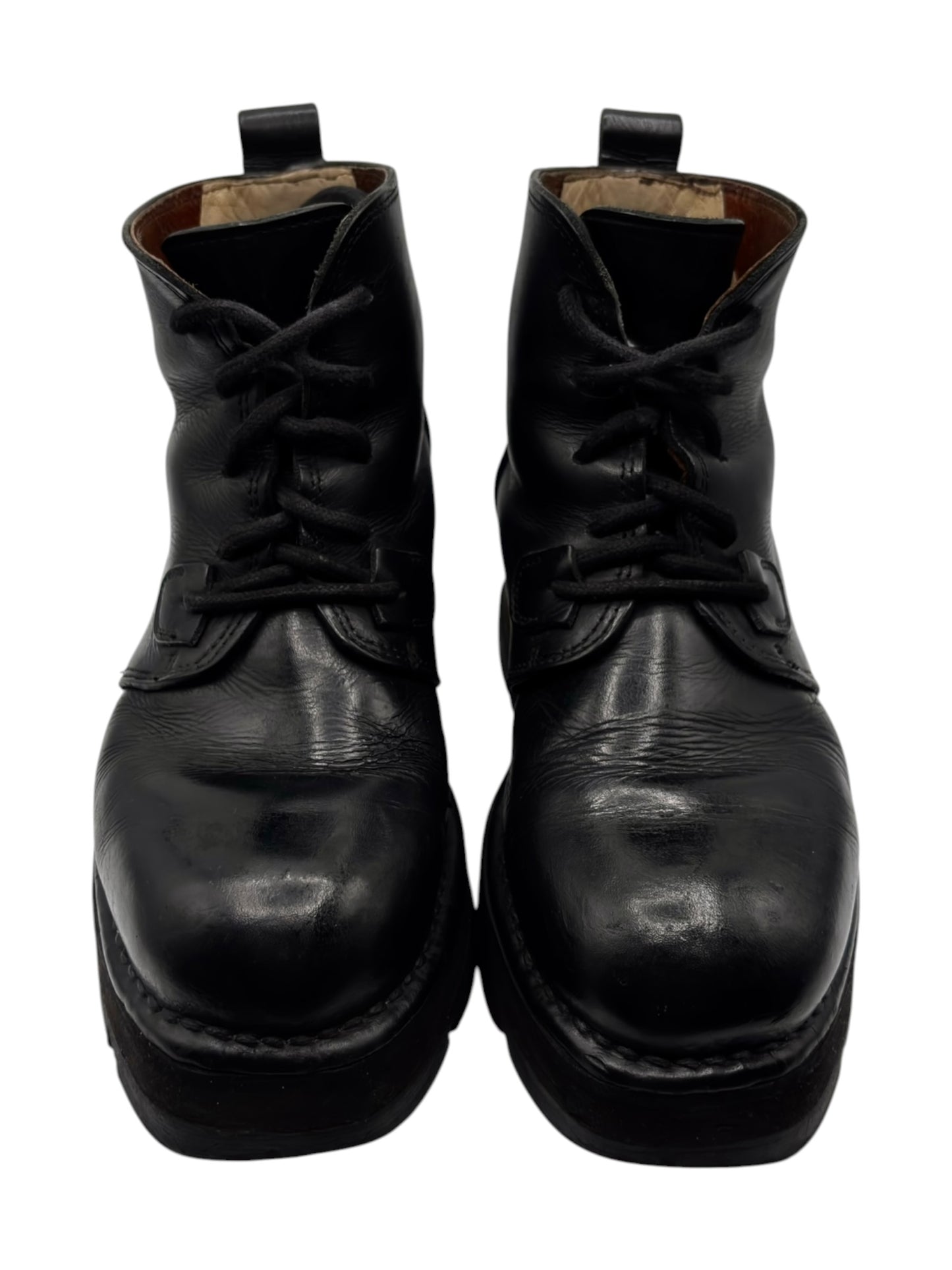 Vintage New Rock raised-heel leather boots