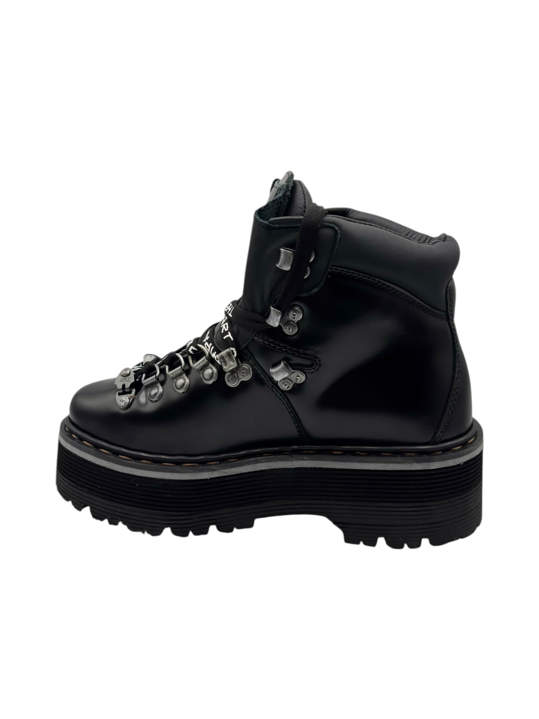 Vintage ART black leather platform boots size 39