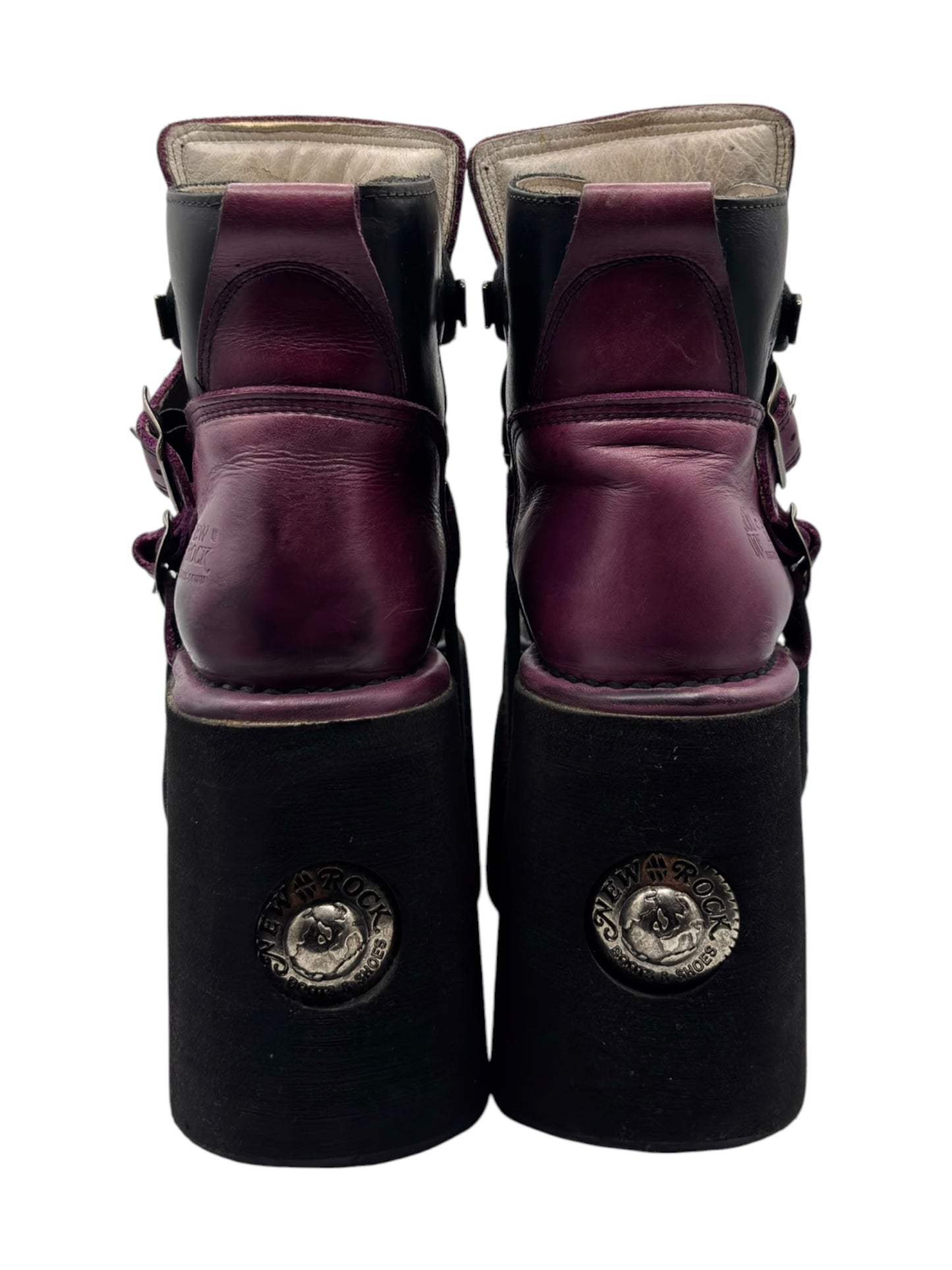 Vintage New Rock purple jupiter leather platform boots