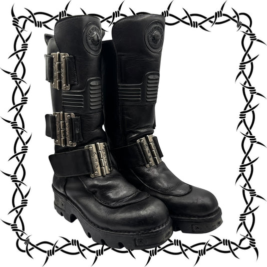 Vintage New Rock knee high leather boots size 41