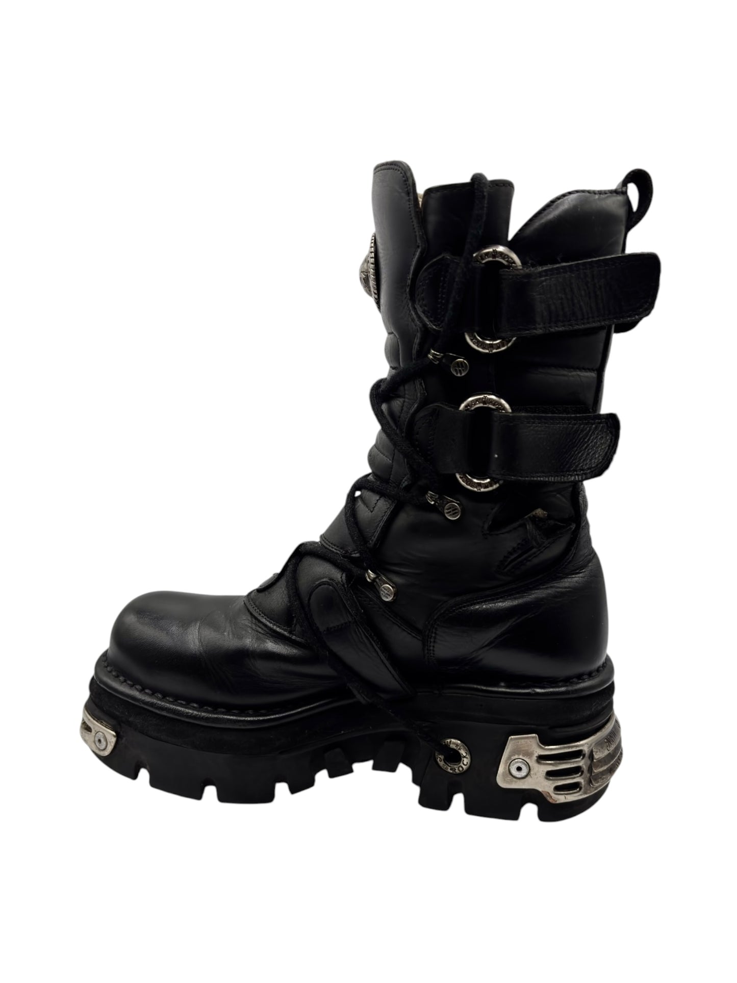 Vintage New Rock mid-calf reactor leather boots