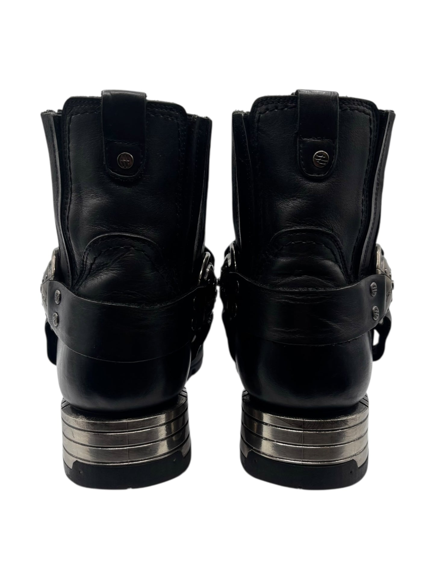 Vintage New Rock leather biker boots size 43