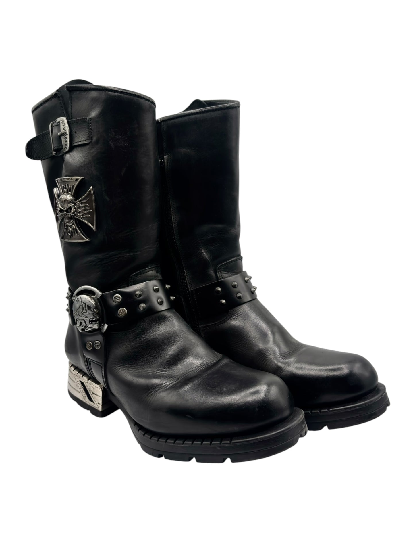 Vintage New Rock leather biker boots