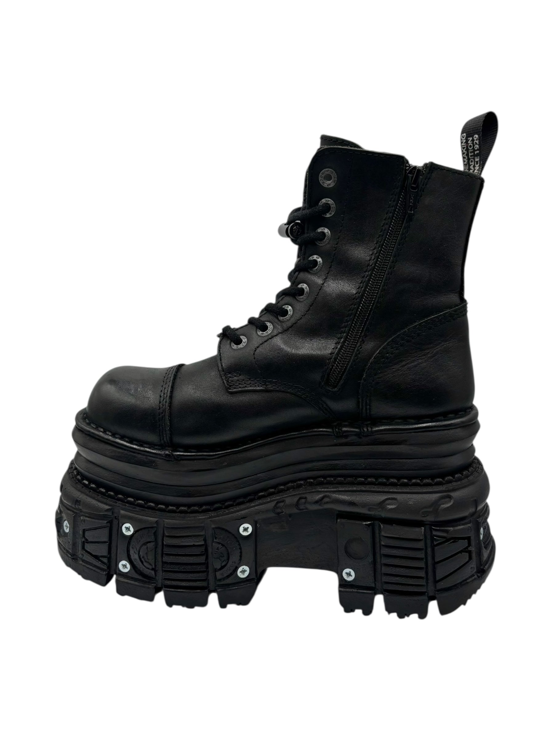 New Rock mega platform techno leather boots size 38