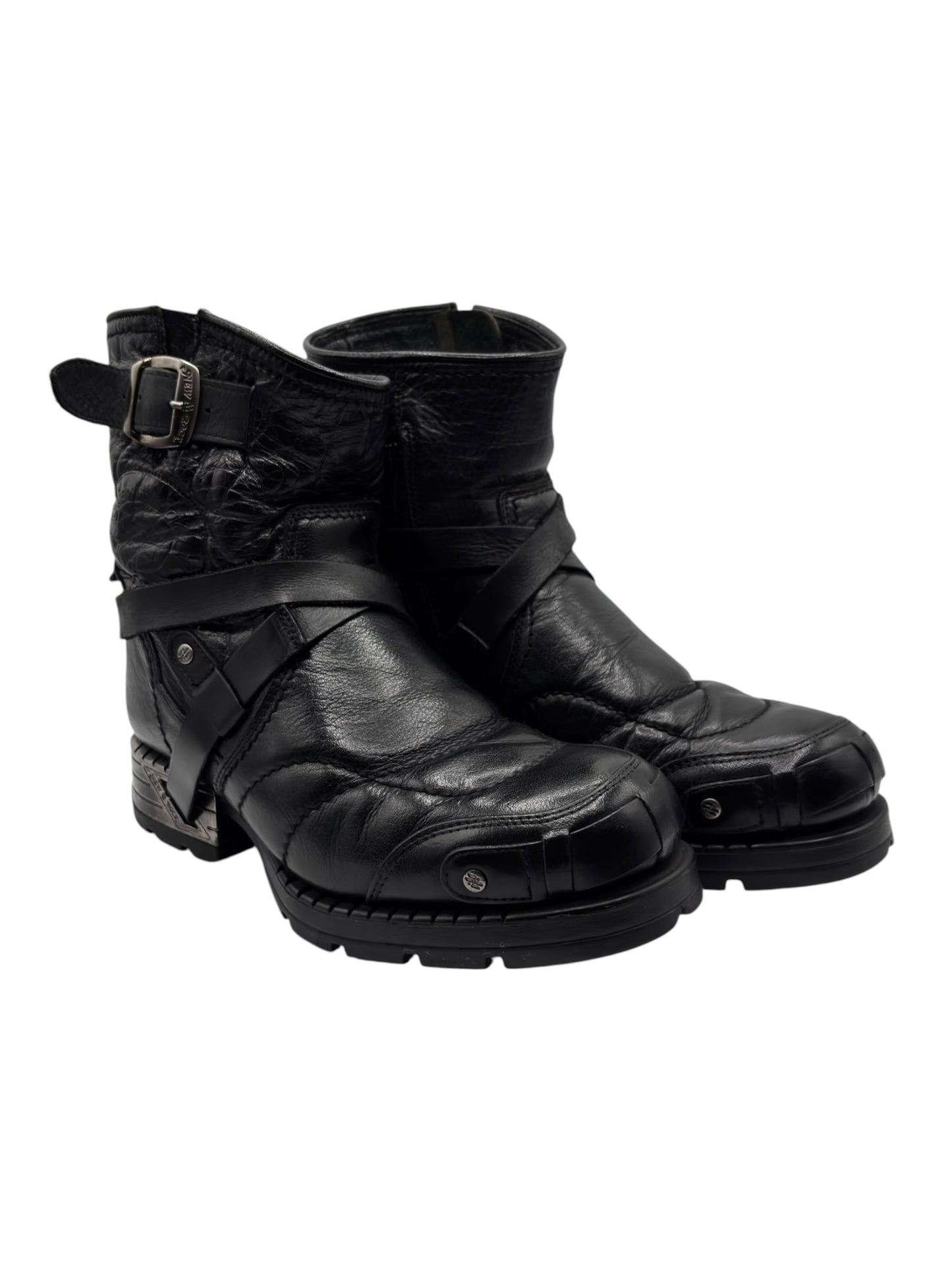 Vintage New Rock leather biker boots