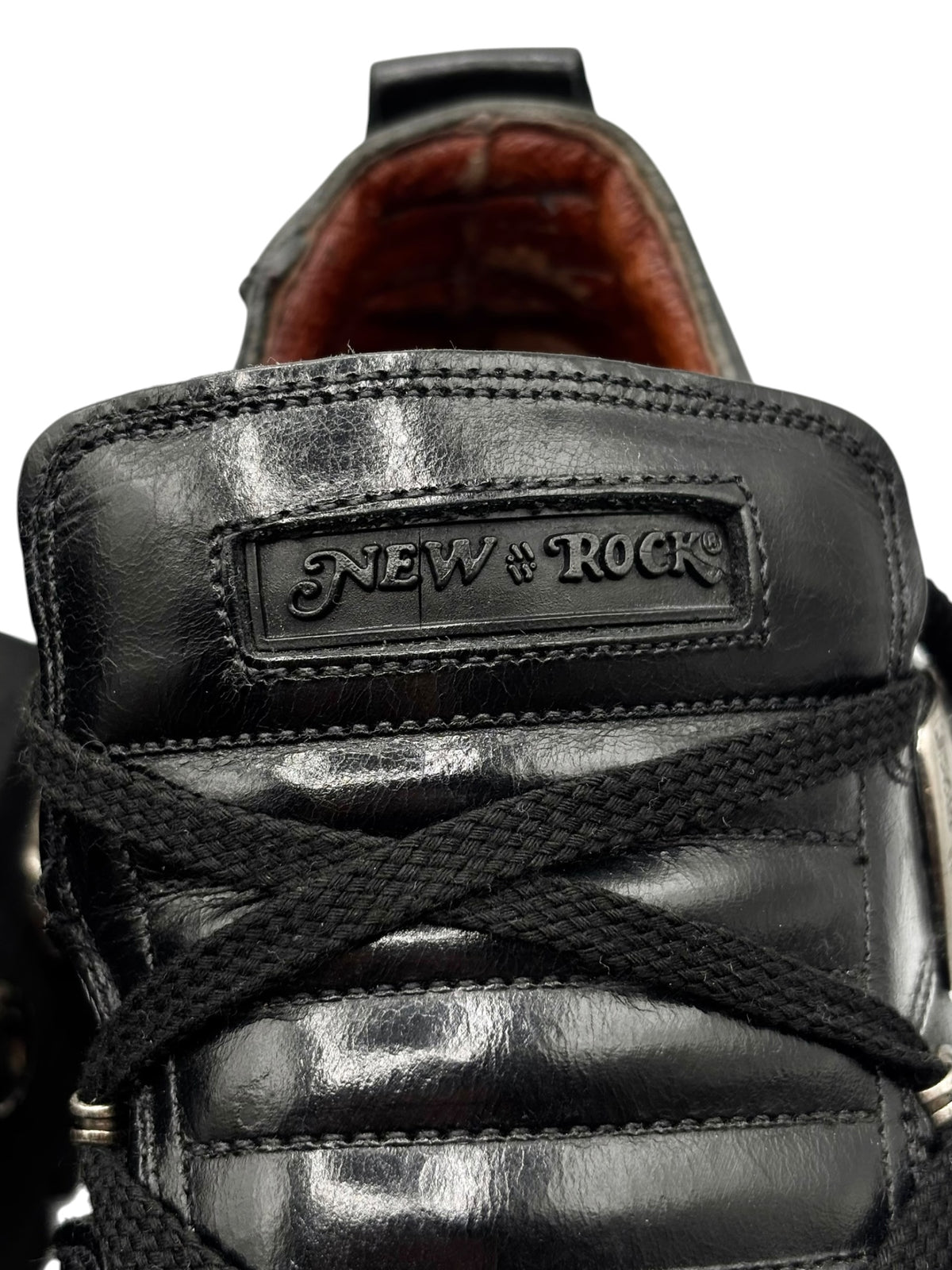 Vintage New Rock pluto platform boots: New Rock logo patch on black leather upper