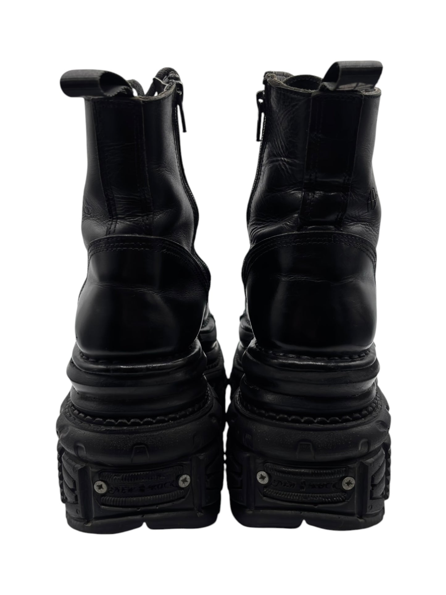 New Rock mega platform techno leather boots