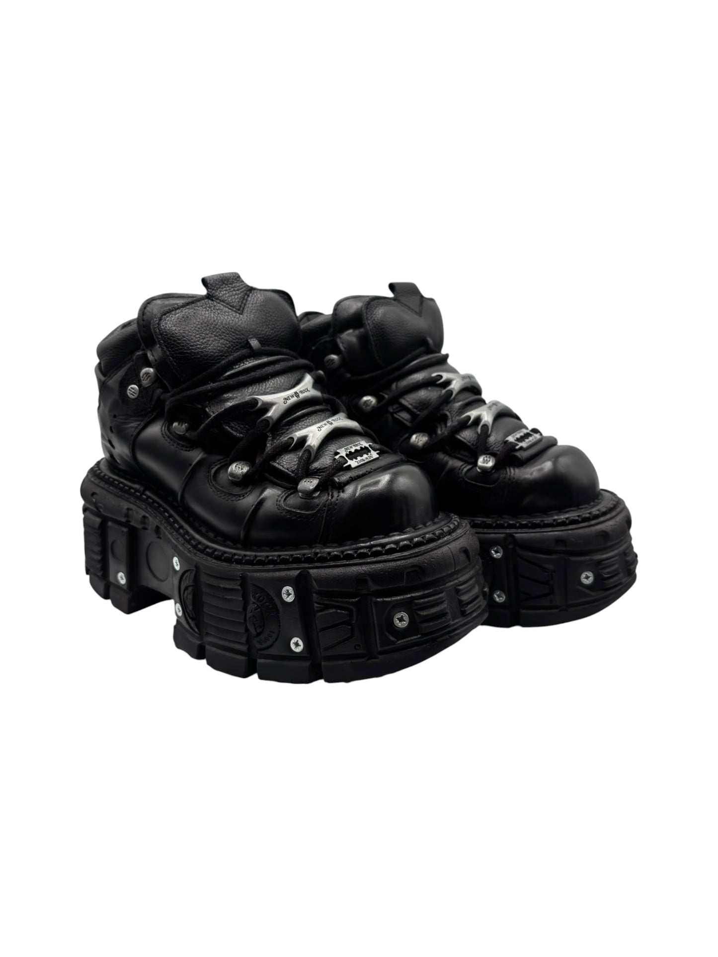 Vintage New Rock tank leather platform boots