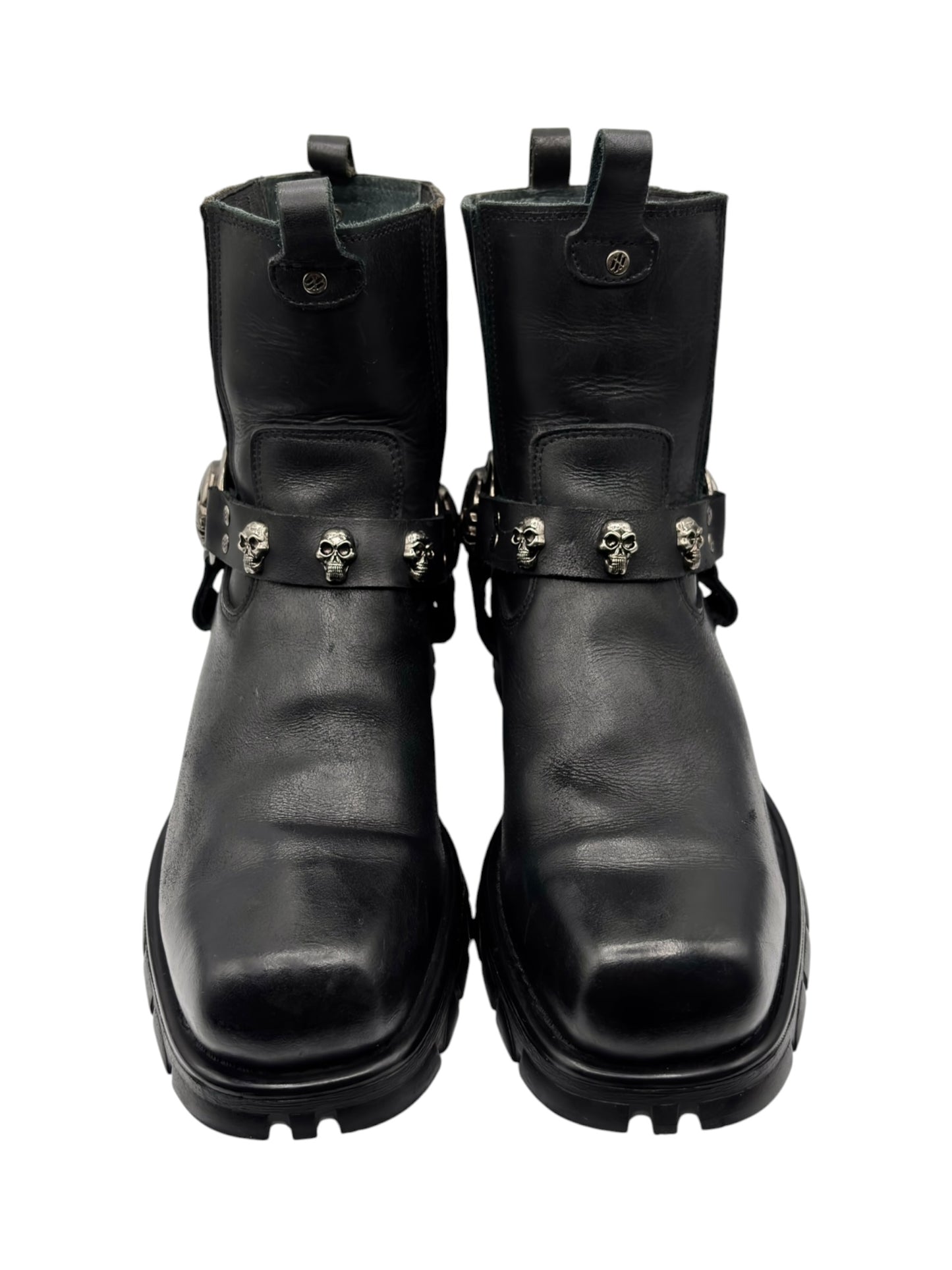 Vintage New Rock leather biker boots