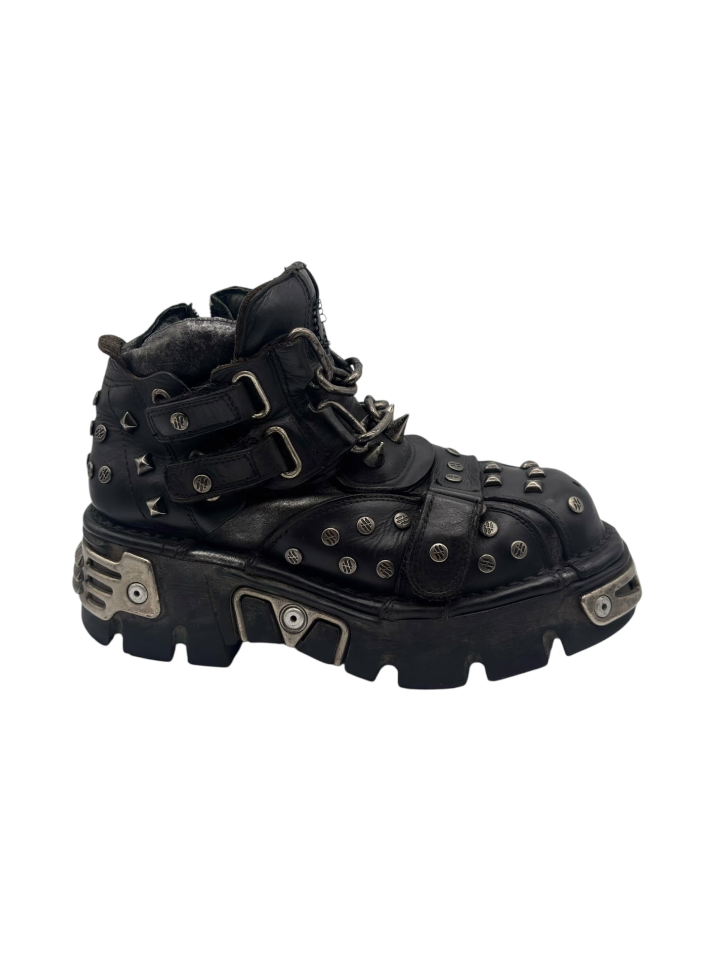 Vintage New Rock studded platform boots size 38