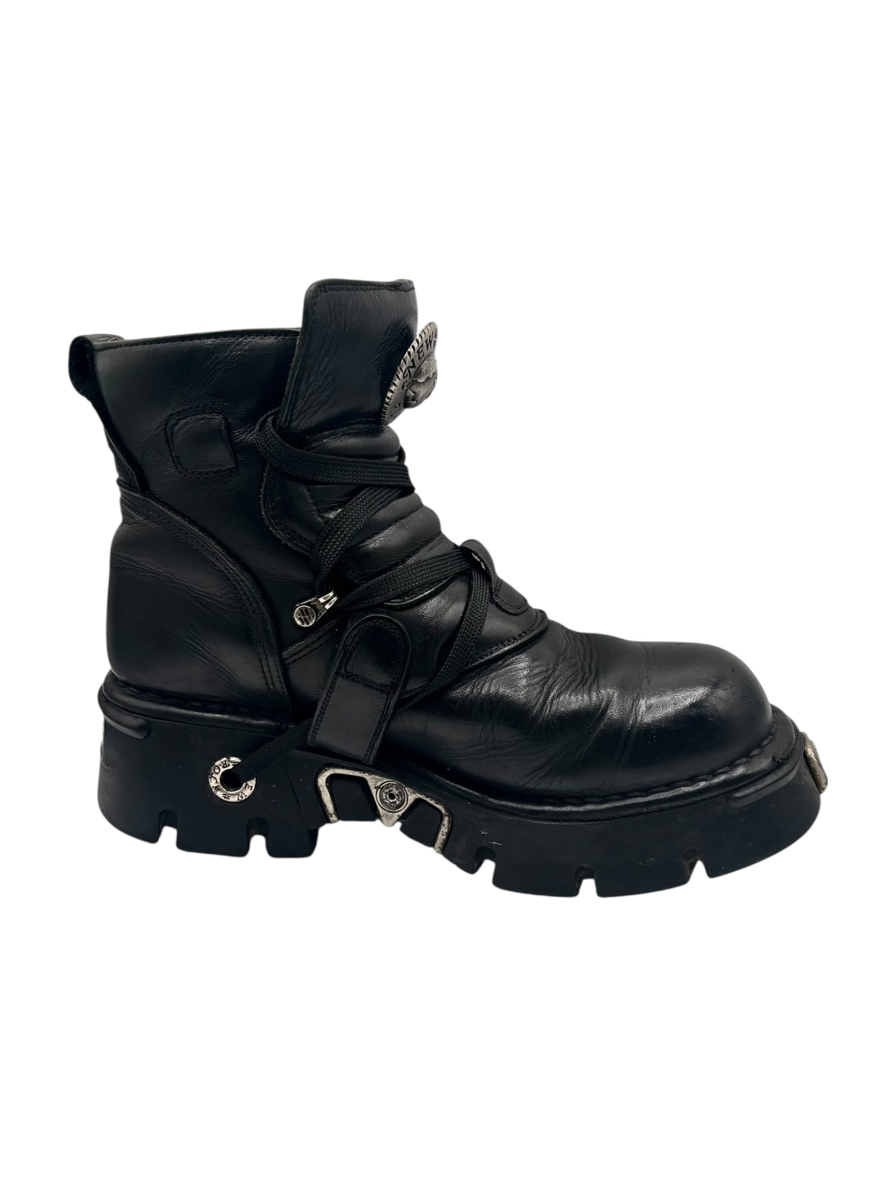 Vintage New Rock leather buckle boots size 41