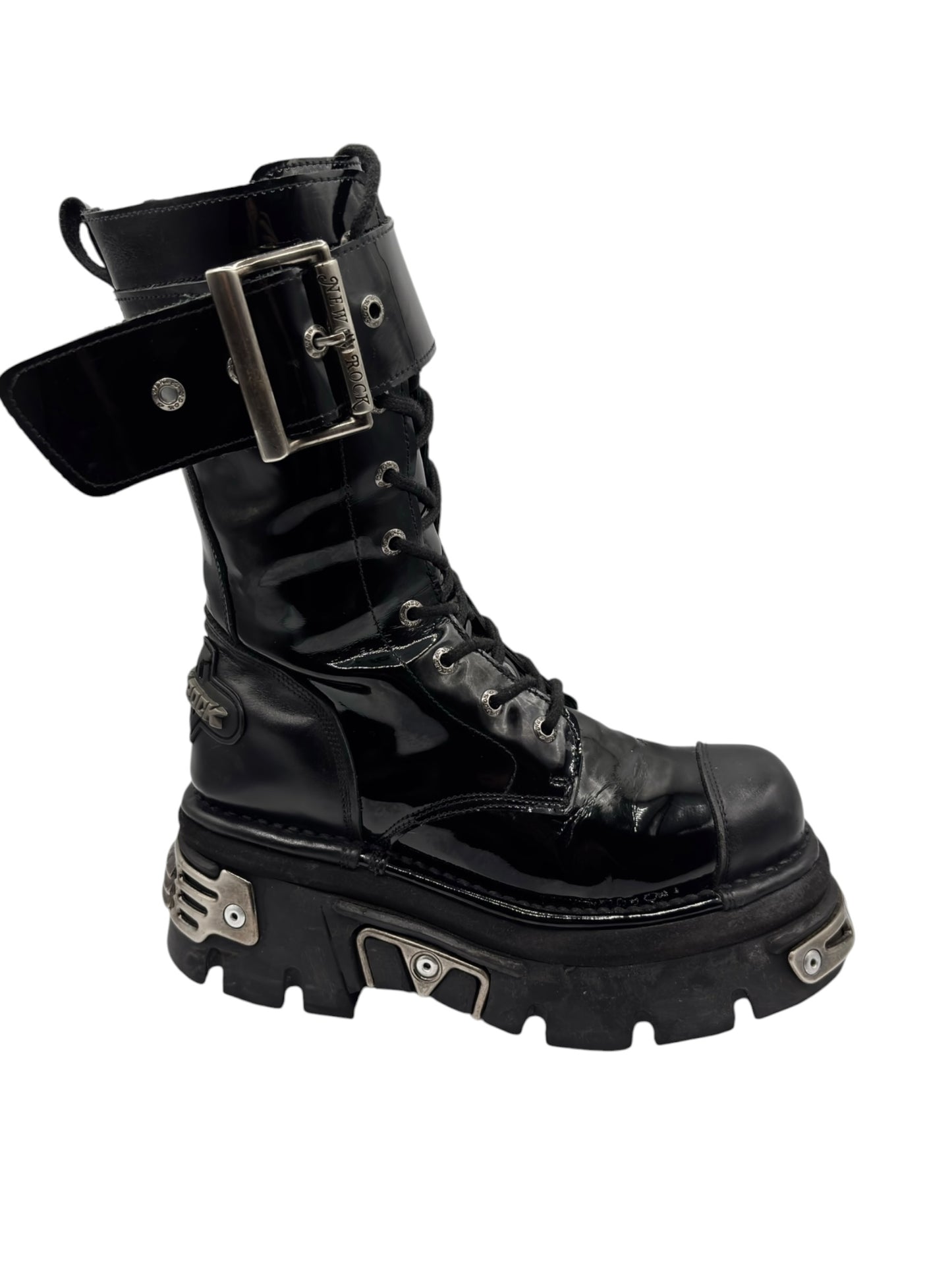 Vintage New Rock mid-calf reactor leather boots