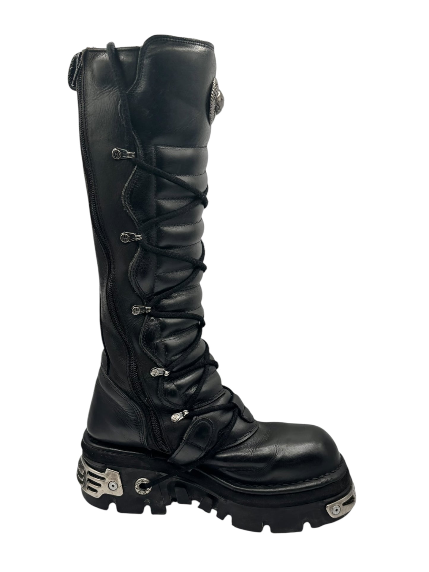 Vintage New Rock knee high reactor leather boots size 42