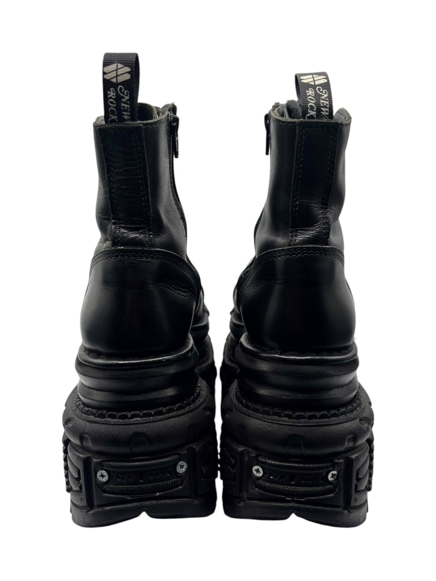 New Rock mega platform techno leather boots