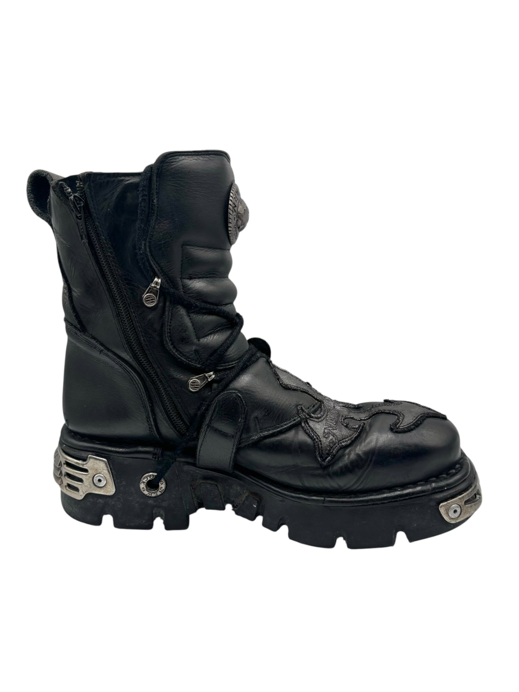 Vintage New Rock cross reactor leather platform boots size 44