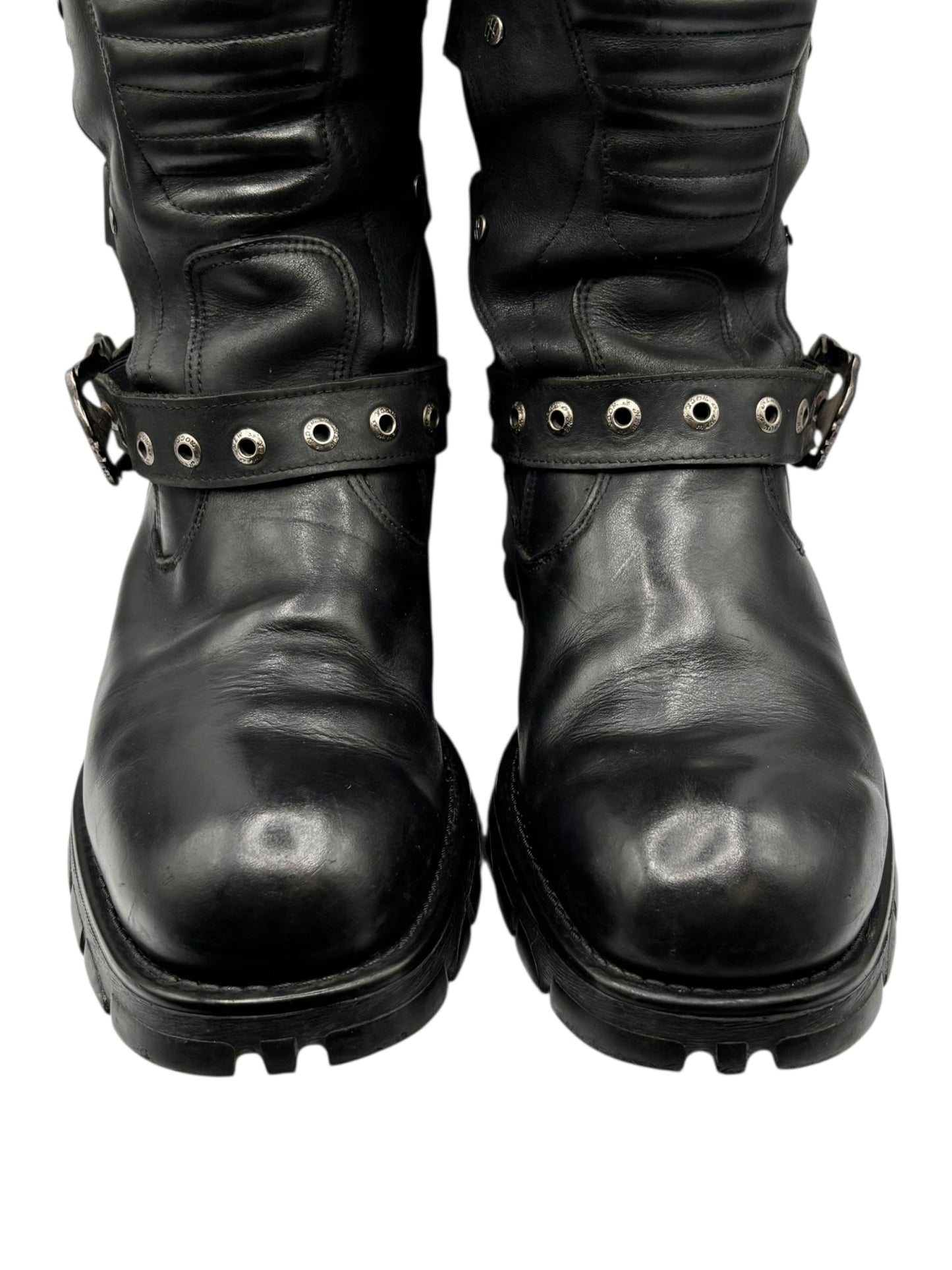 Vintage New Rock leather biker boots size 45