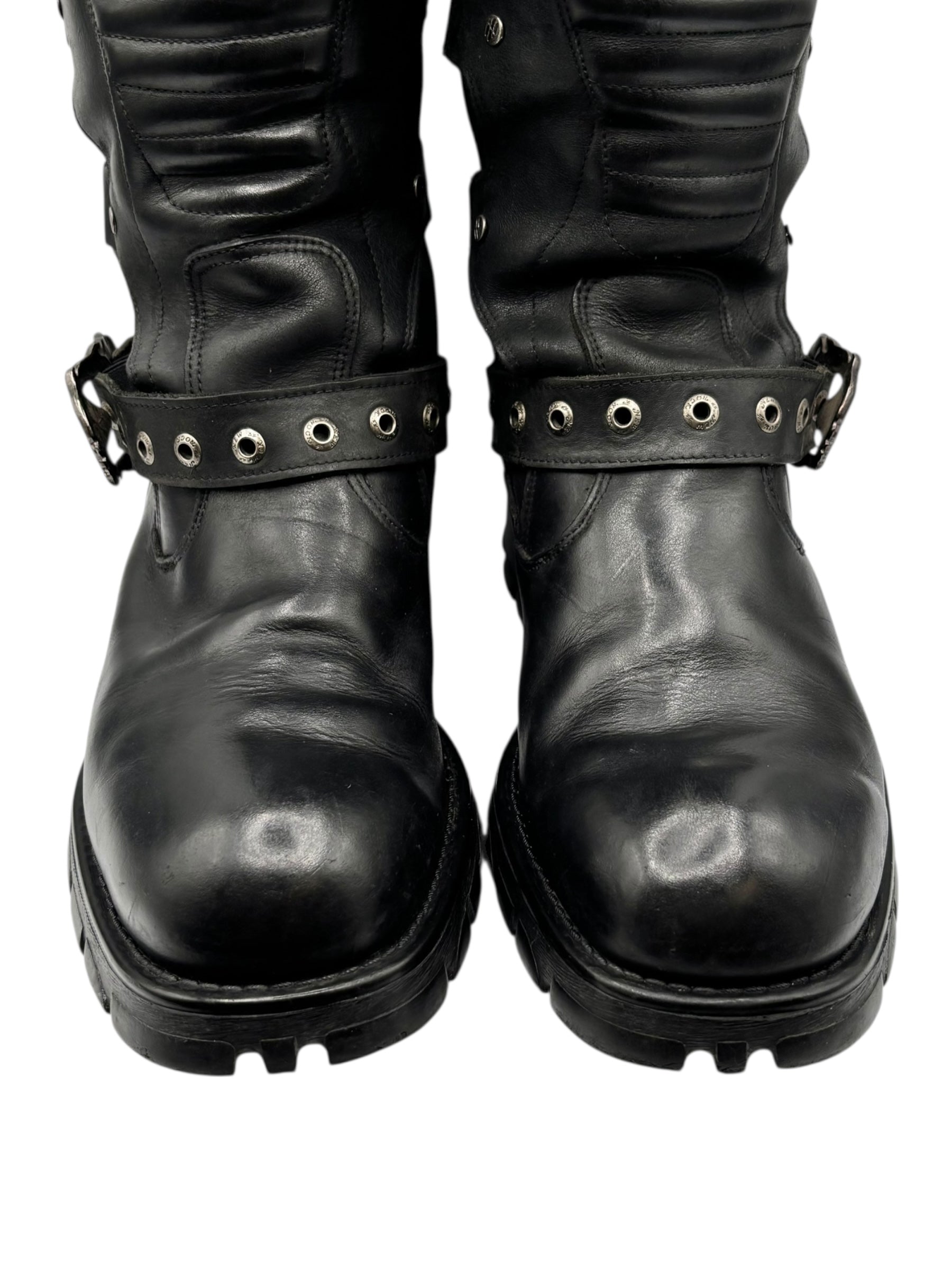 Vintage New Rock leather biker boots size 45